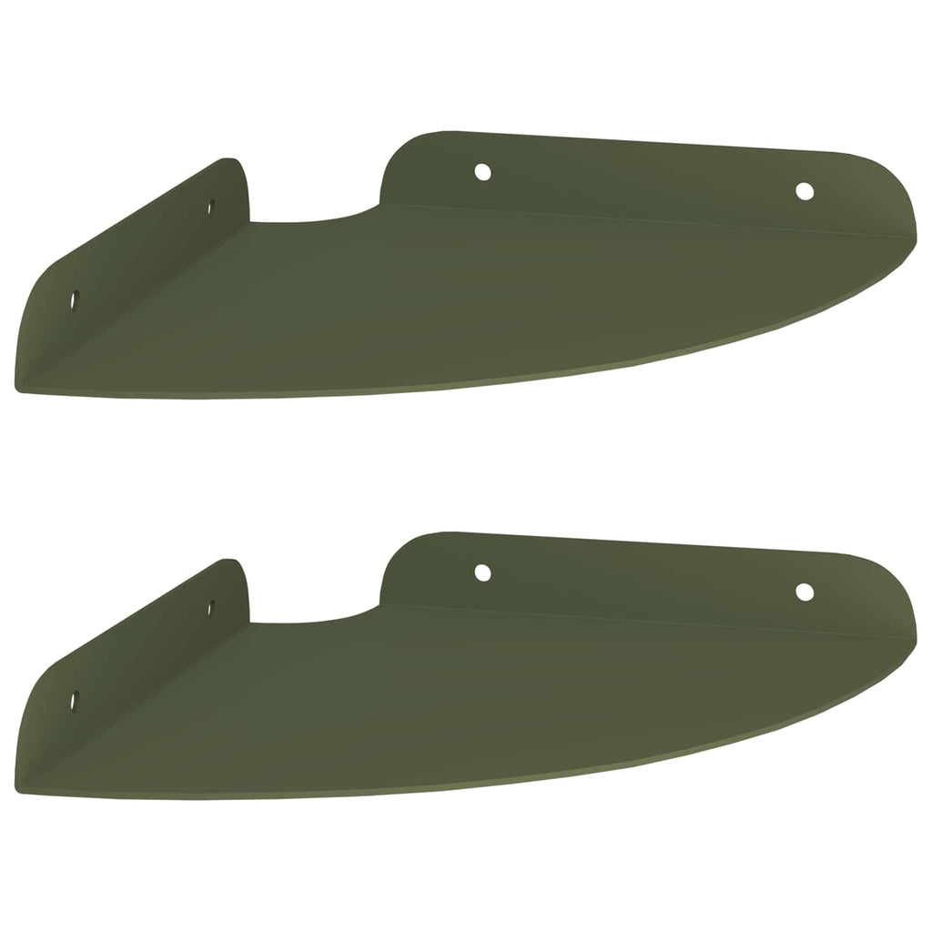 vidaXL Półka wisząca z półką 2 pcs Zielony oliwkowy 18 x 18 x 2 cm