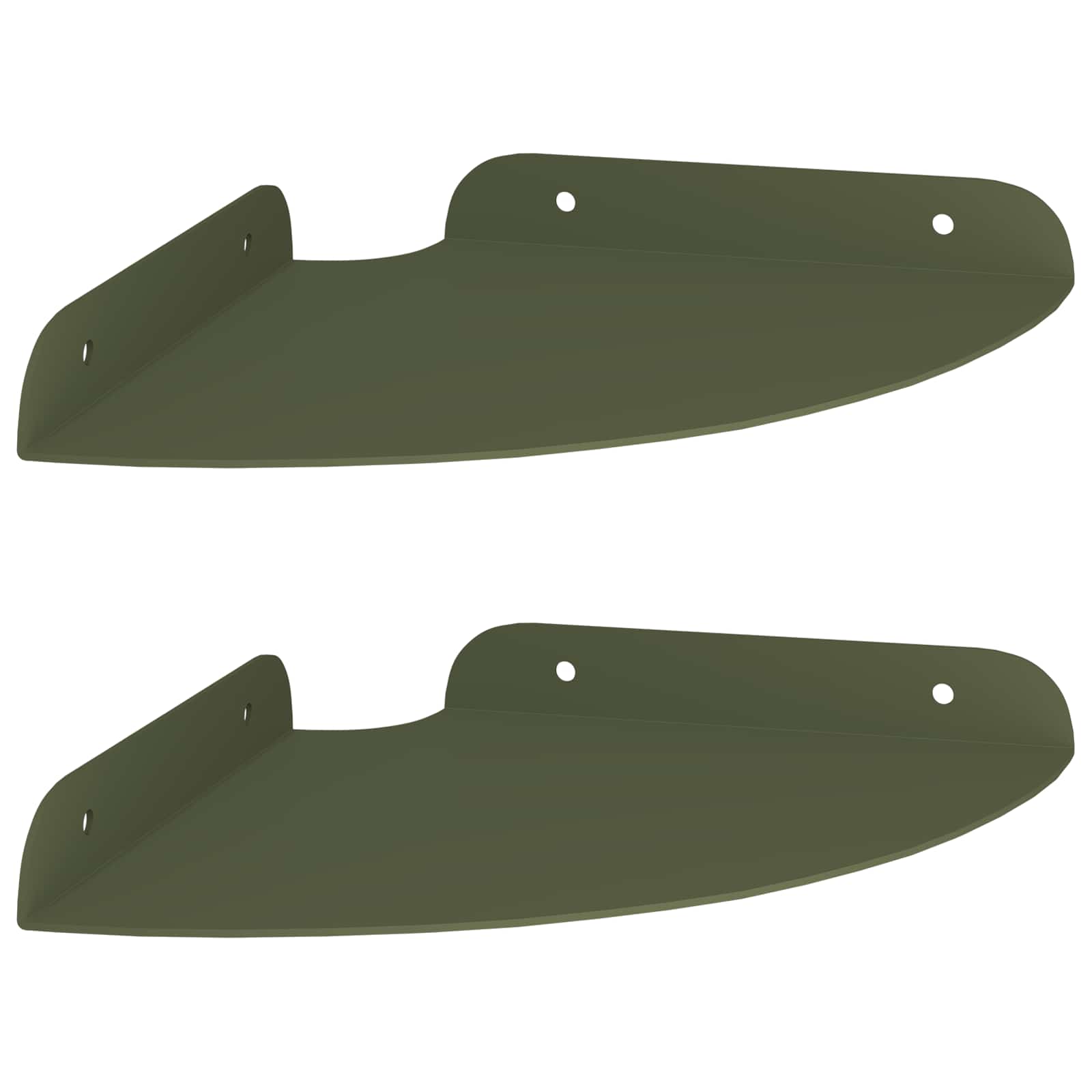 vidaXL Półka wisząca z półką 2 pcs Zielony oliwkowy 18 x 18 x 2 cm