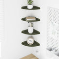 vidaXL Półka wisząca z półką 4 pcs Zielony oliwkowy 18 x 18 x 2 cm