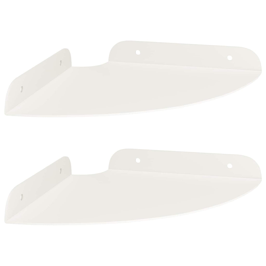 vidaXL Półka wisząca z półką 2 pcs Biały 18 x 18 x 2 cm