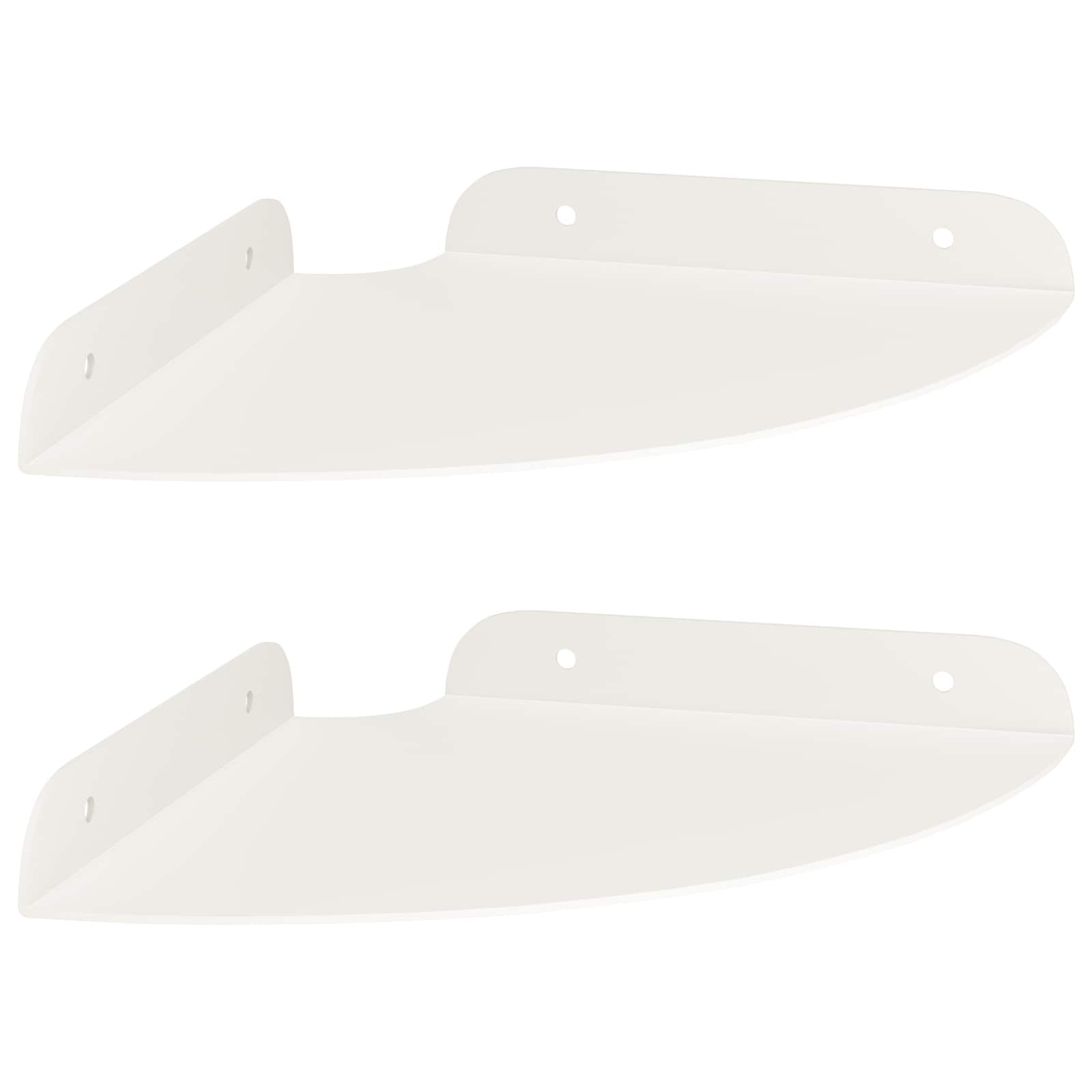 vidaXL Półka wisząca z półką 2 pcs Biały 18 x 18 x 2 cm
