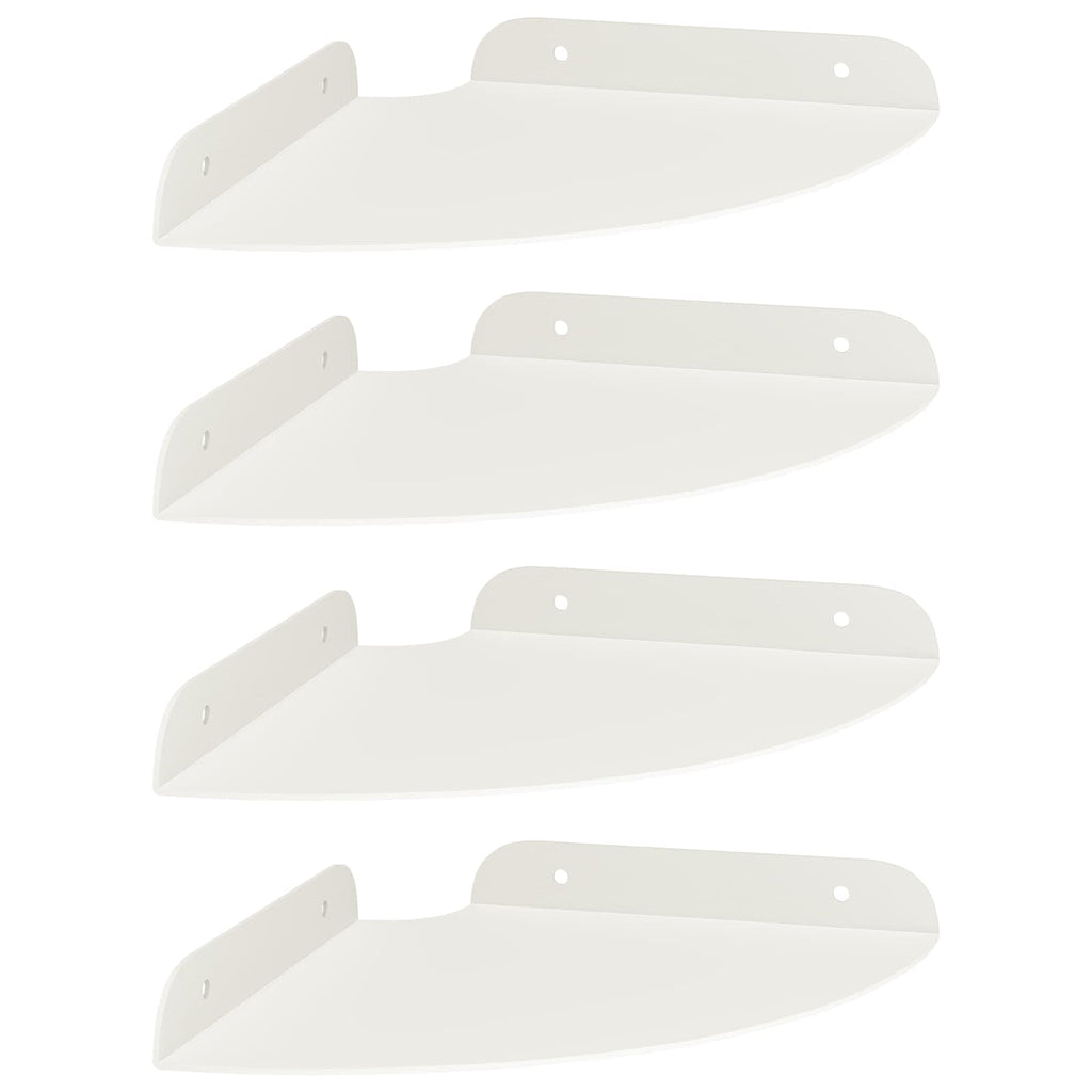 vidaXL Półka wisząca z półką 4 pcs Biały 18 x 18 x 2 cm