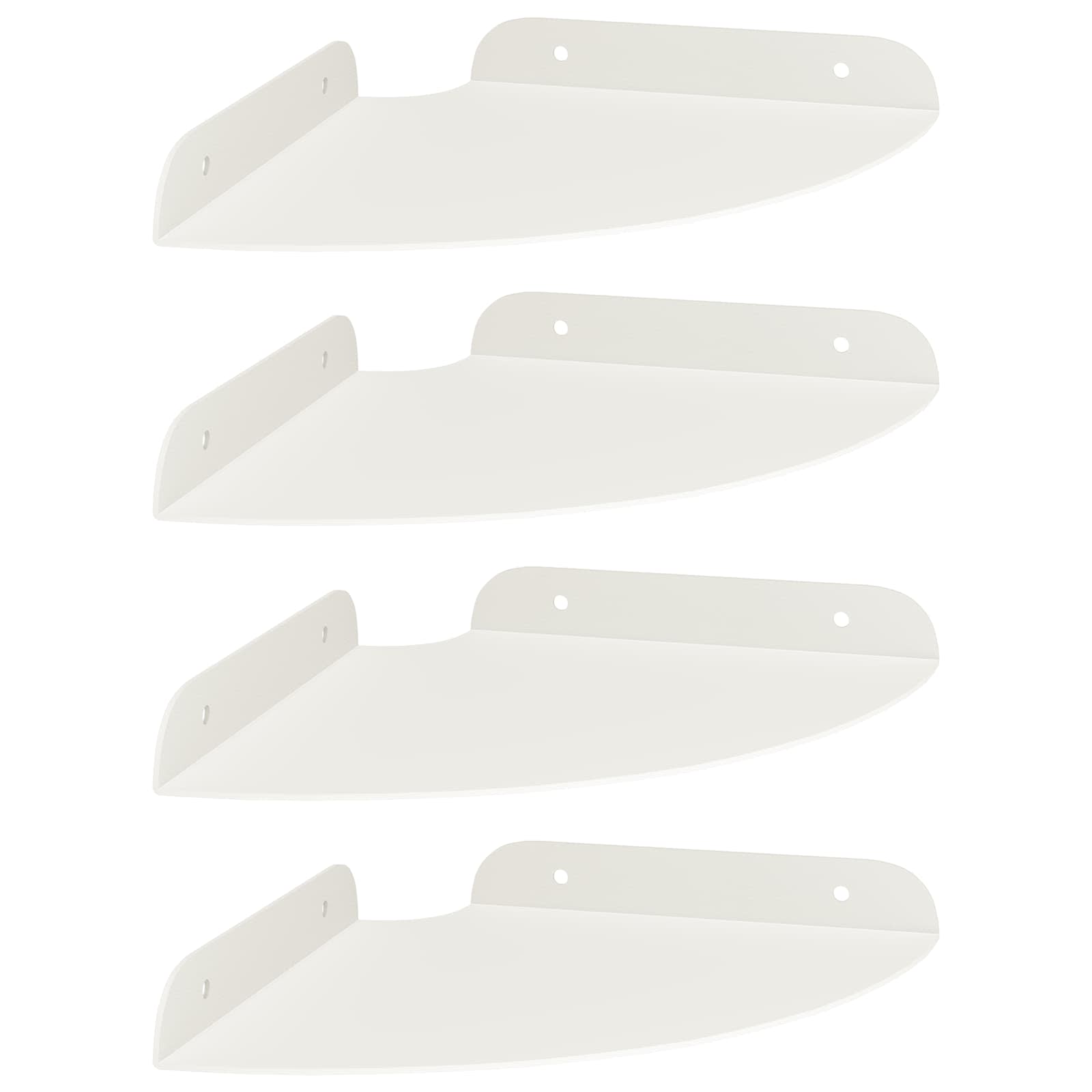vidaXL Półka wisząca z półką 4 pcs Biały 18 x 18 x 2 cm