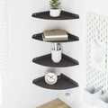 vidaXL Półka wisząca z półką 4 pcs Czarny 24 x 24 x 2 cm