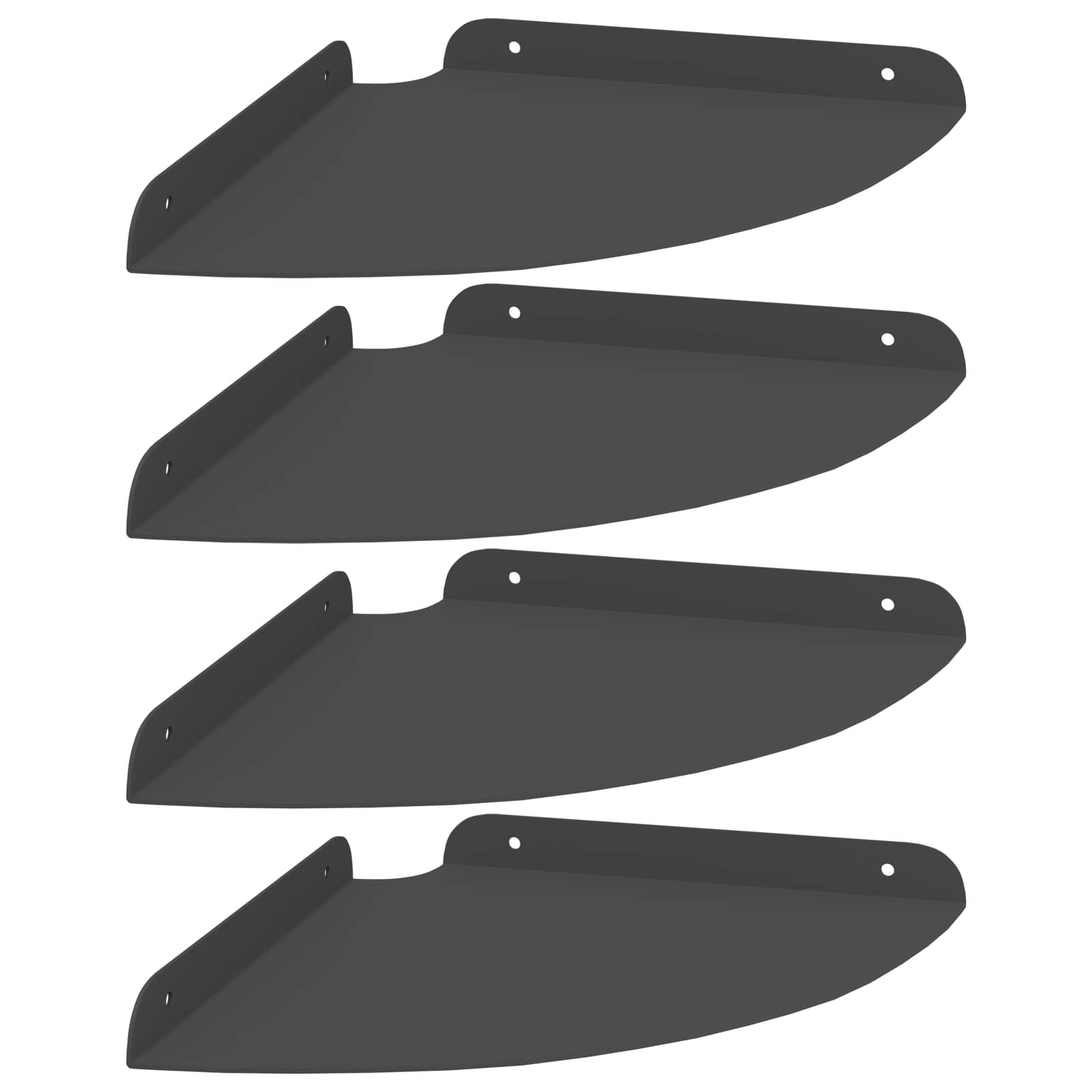 vidaXL Półka wisząca z półką 4 pcs Czarny 24 x 24 x 2 cm