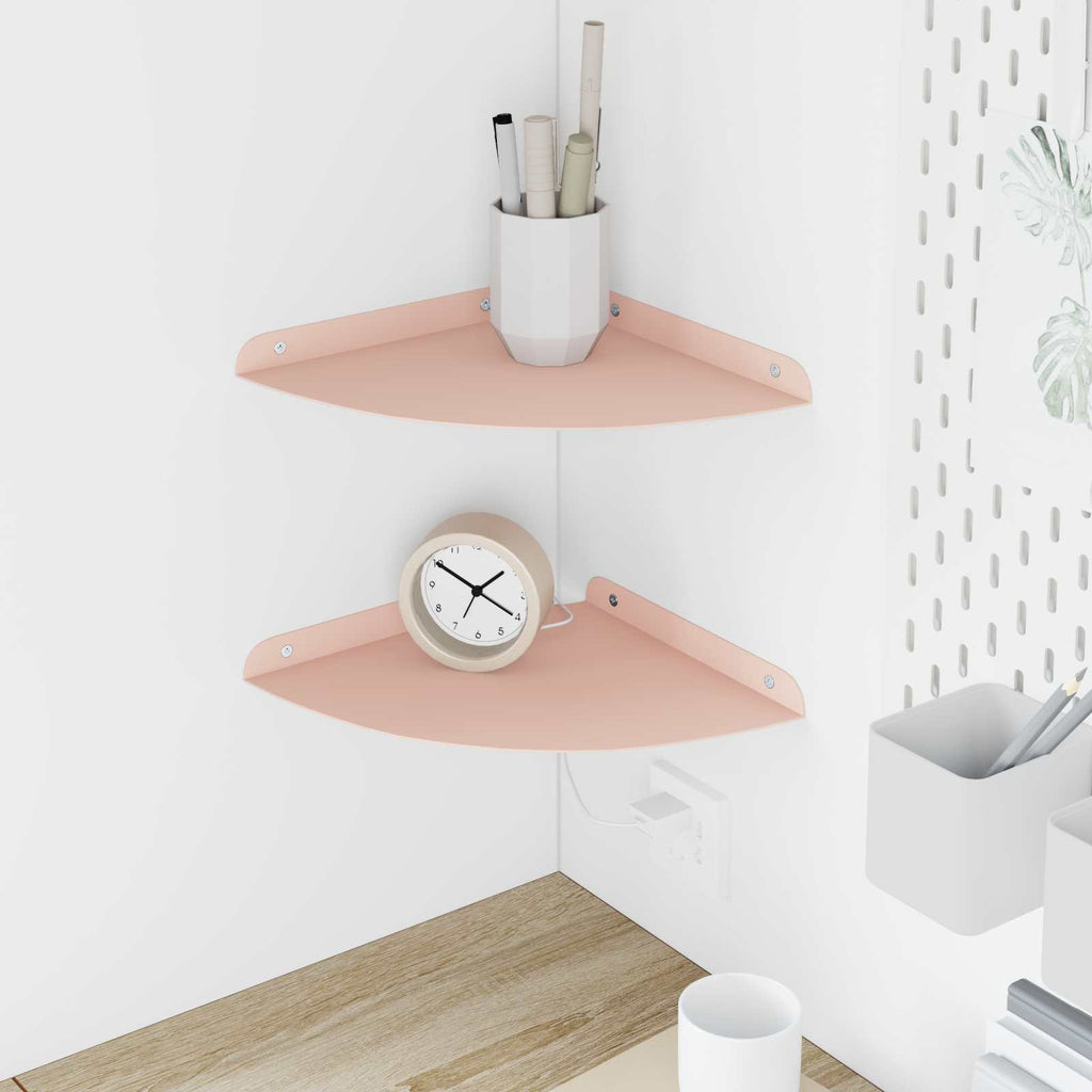 vidaXL Półka wisząca z półką 2 pcs Różowy 24 x 24 x 2 cm