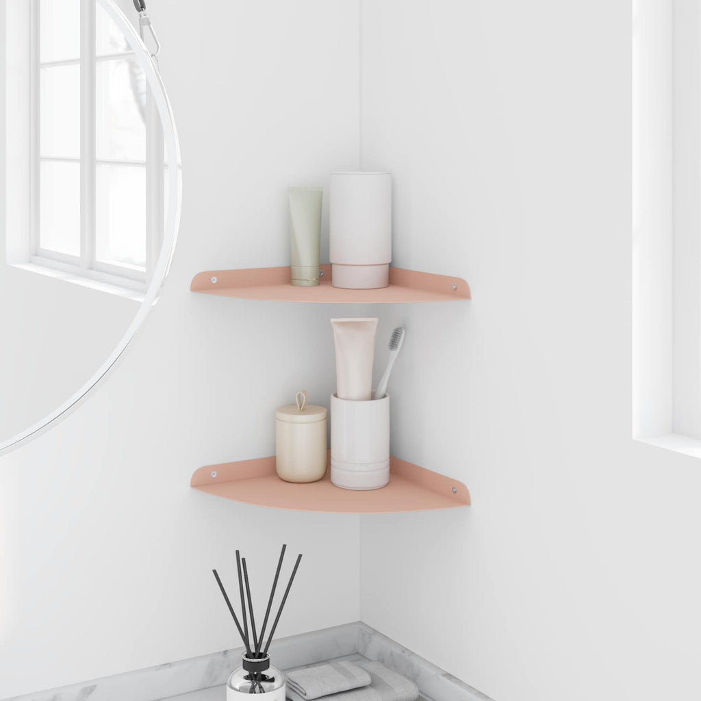 vidaXL Półka wisząca z półką 2 pcs Różowy 24 x 24 x 2 cm