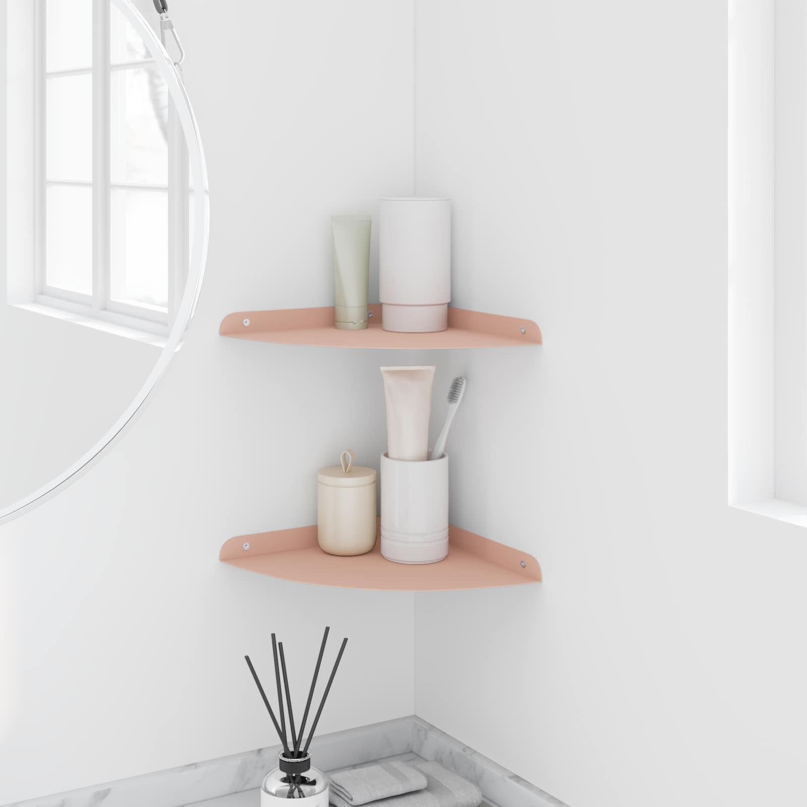 vidaXL Półka wisząca z półką 2 pcs Różowy 24 x 24 x 2 cm