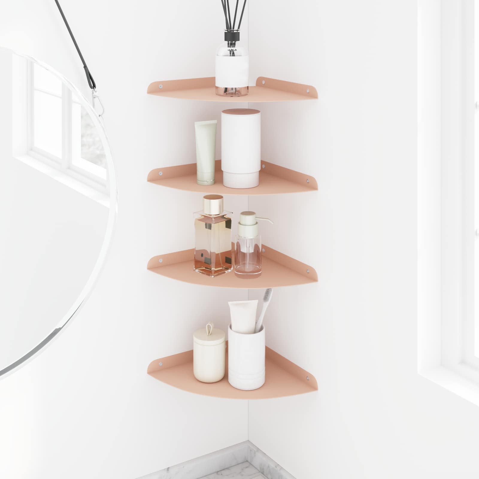 vidaXL Półka wisząca z półką 4 pcs Różowy 24 x 24 x 2 cm