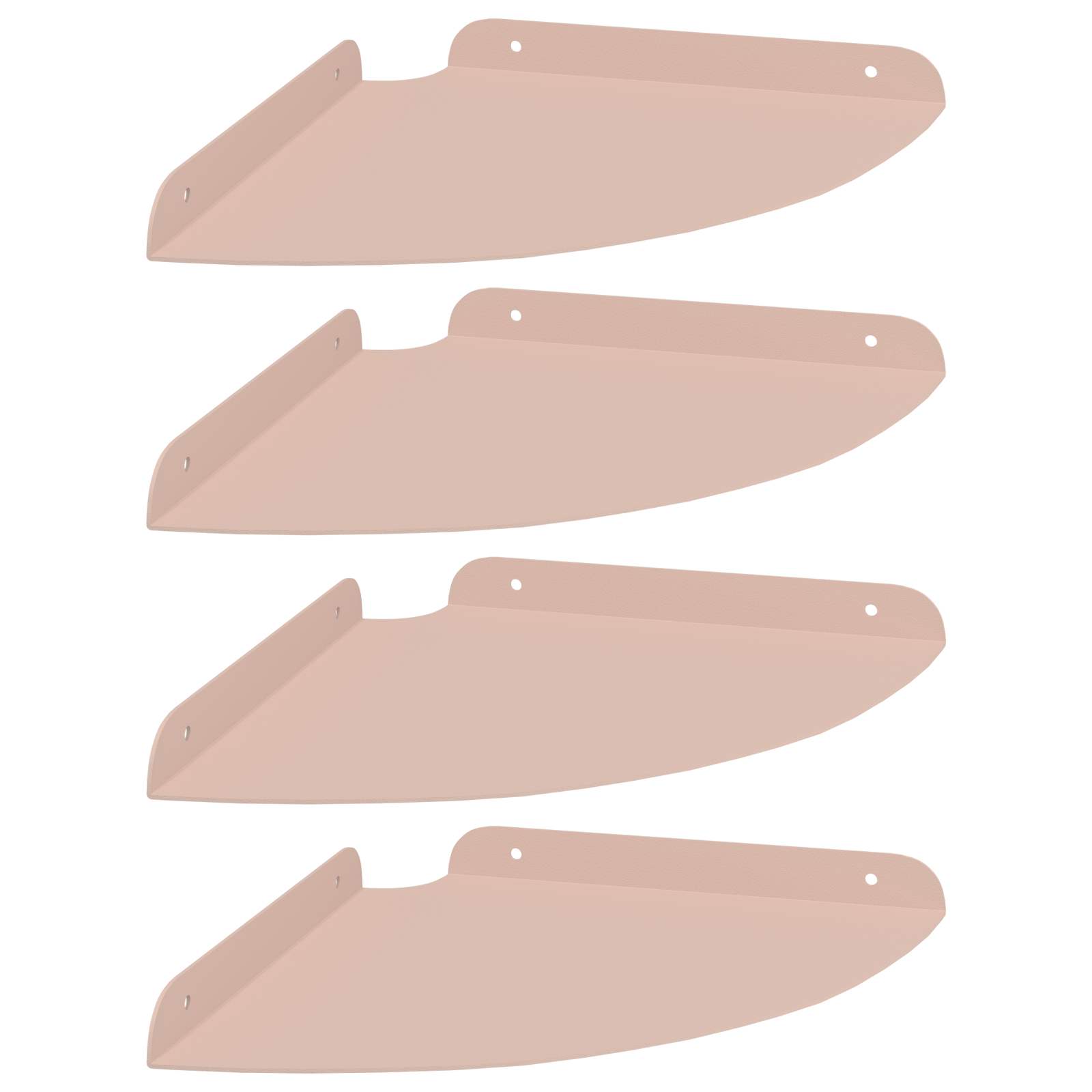 vidaXL Półka wisząca z półką 4 pcs Różowy 24 x 24 x 2 cm