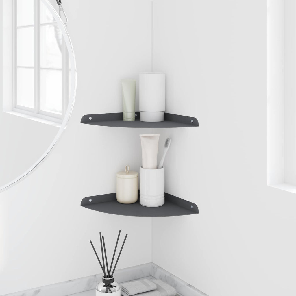 vidaXL Półka wisząca z półką 2 pcs Antracyt 24 x 24 x 2 cm