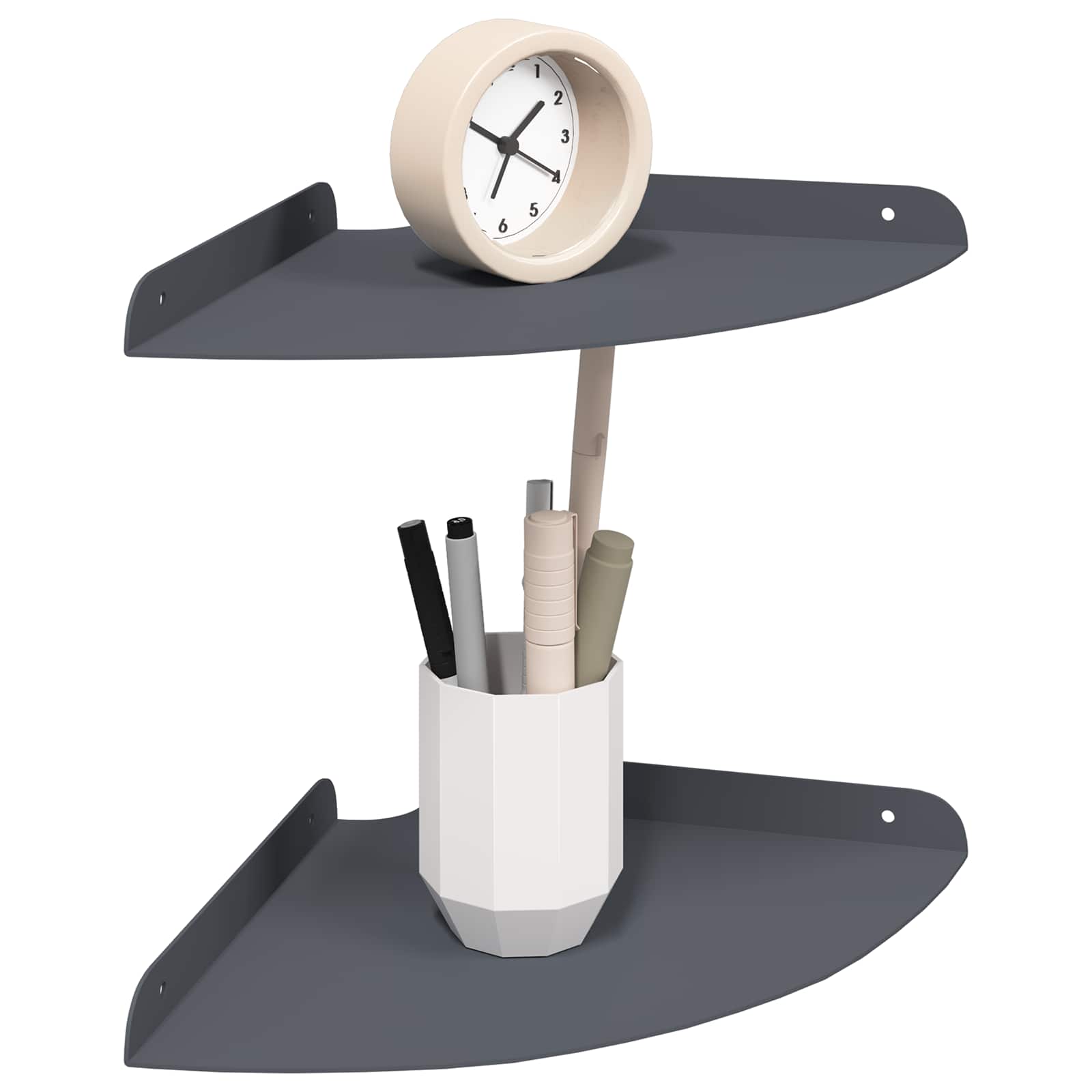 vidaXL Półka wisząca z półką 2 pcs Antracyt 24 x 24 x 2 cm