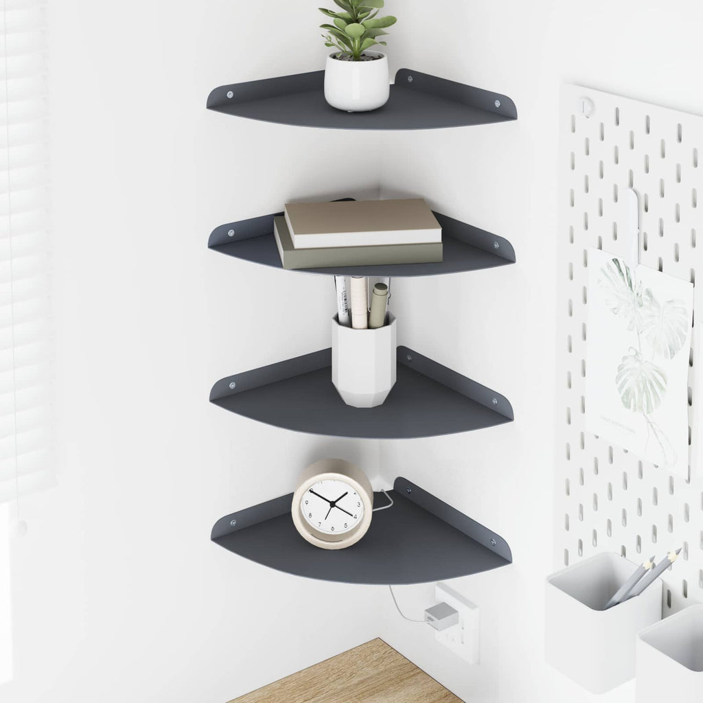 vidaXL Półka wisząca z półką 4 pcs Antracyt 24 x 24 x 2,3 cm