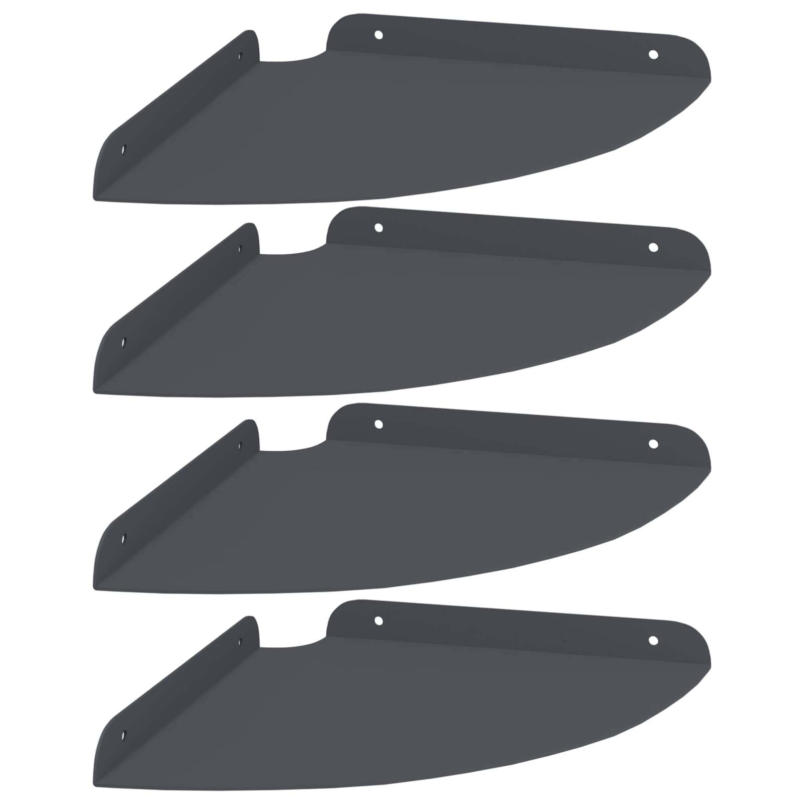 vidaXL Półka wisząca z półką 4 pcs Antracyt 24 x 24 x 2,3 cm