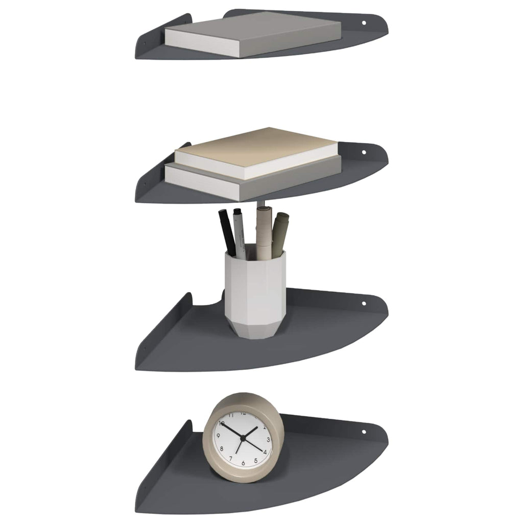 vidaXL Półka wisząca z półką 4 pcs Antracyt 24 x 24 x 2,3 cm