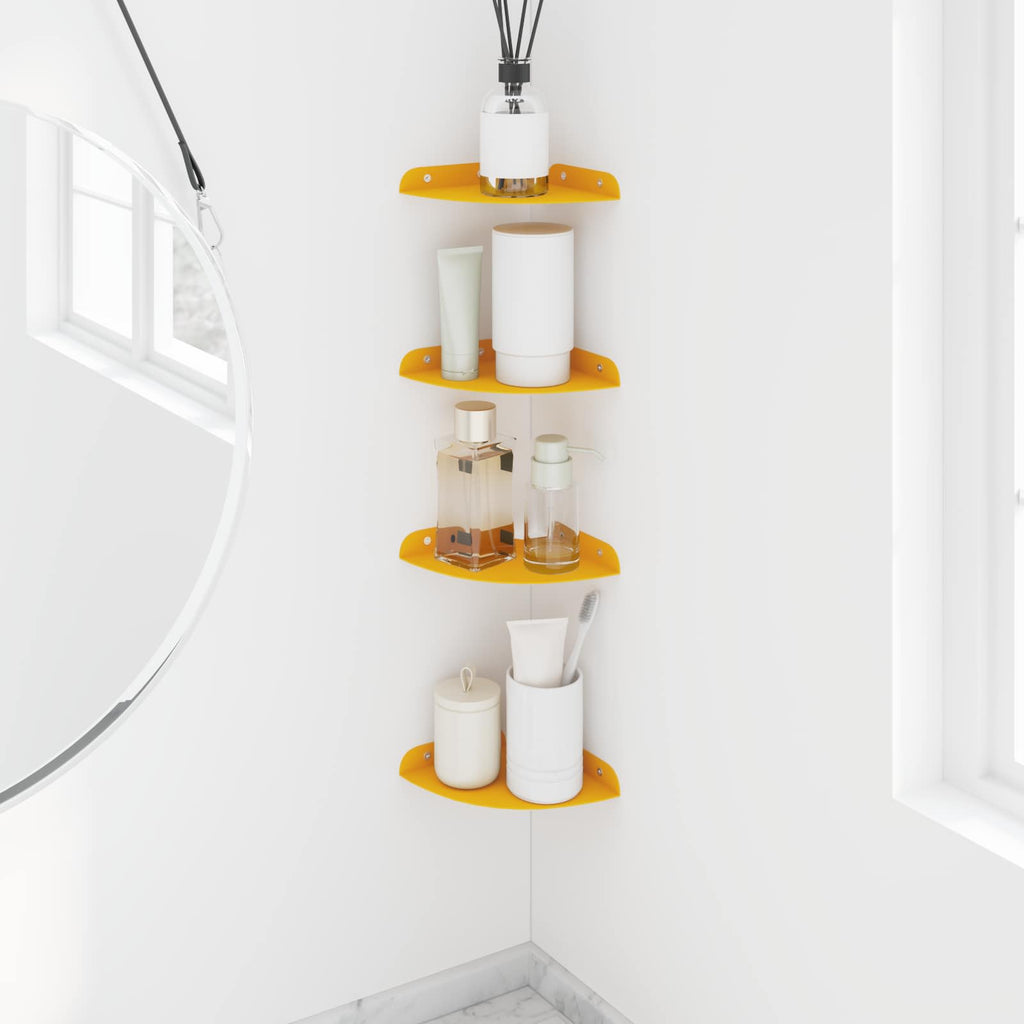 vidaXL Półka wisząca z półką 4 pcs Musztardowy Żółty 24 x 24 x 2 cm