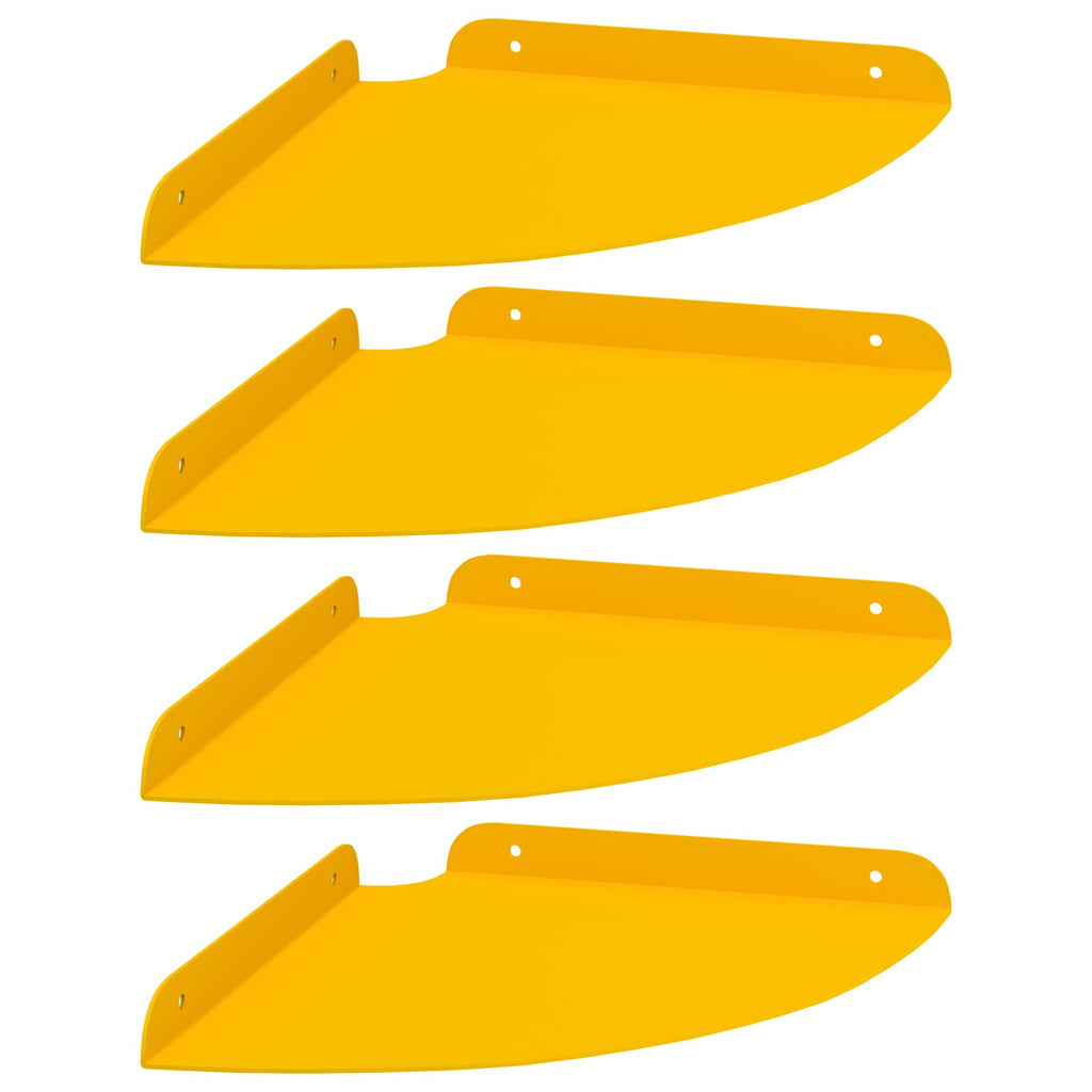 vidaXL Półka wisząca z półką 4 pcs Musztardowy Żółty 24 x 24 x 2 cm