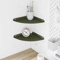 vidaXL Półka wisząca z półką 2 pcs Zielony oliwkowy 24 x 24 x 2 cm