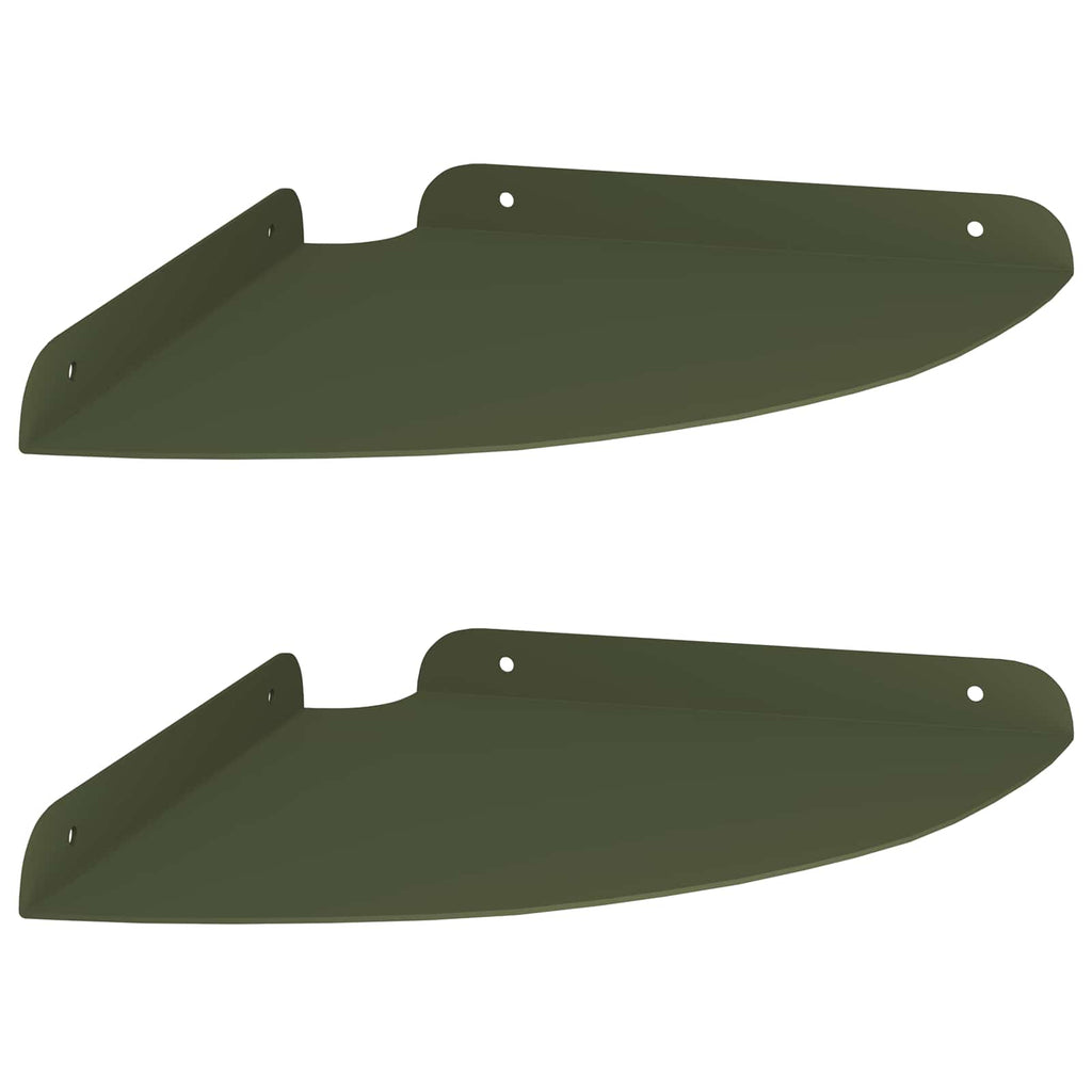 vidaXL Półka wisząca z półką 2 pcs Zielony oliwkowy 24 x 24 x 2 cm