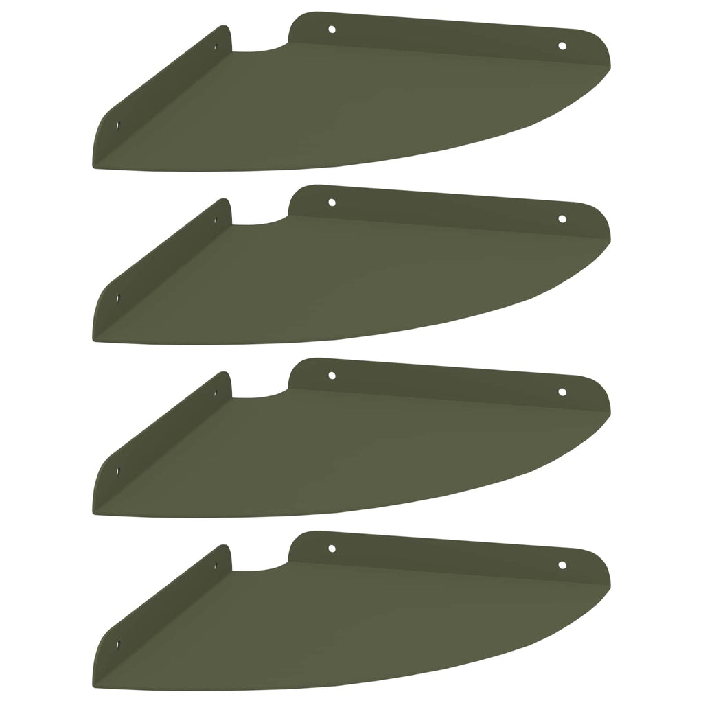 vidaXL Półka wisząca z półką 4 pcs Zielony oliwkowy 24 x 24 x 2 cm
