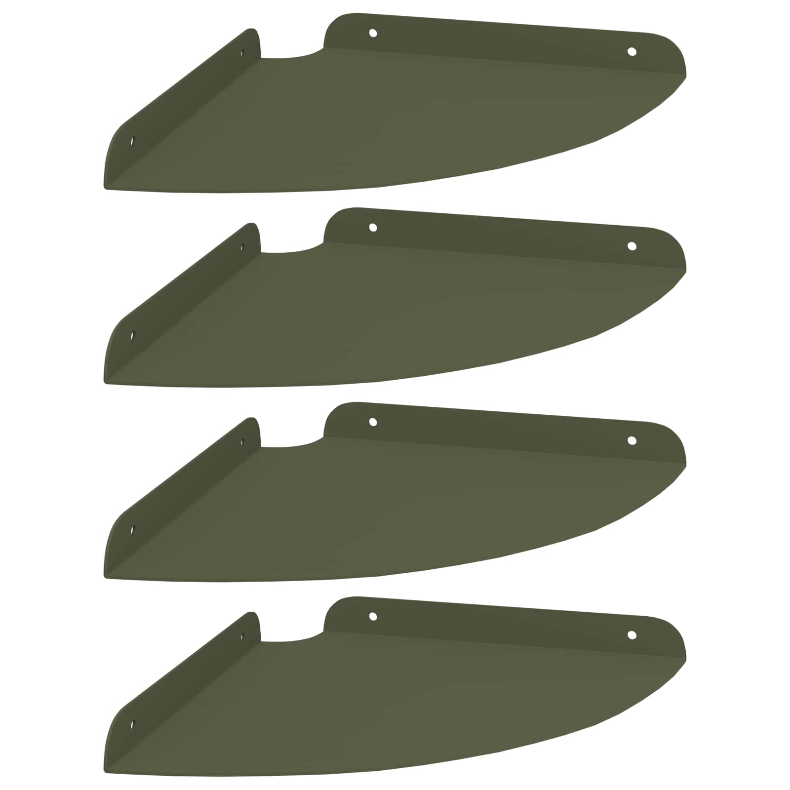 vidaXL Półka wisząca z półką 4 pcs Zielony oliwkowy 24 x 24 x 2 cm