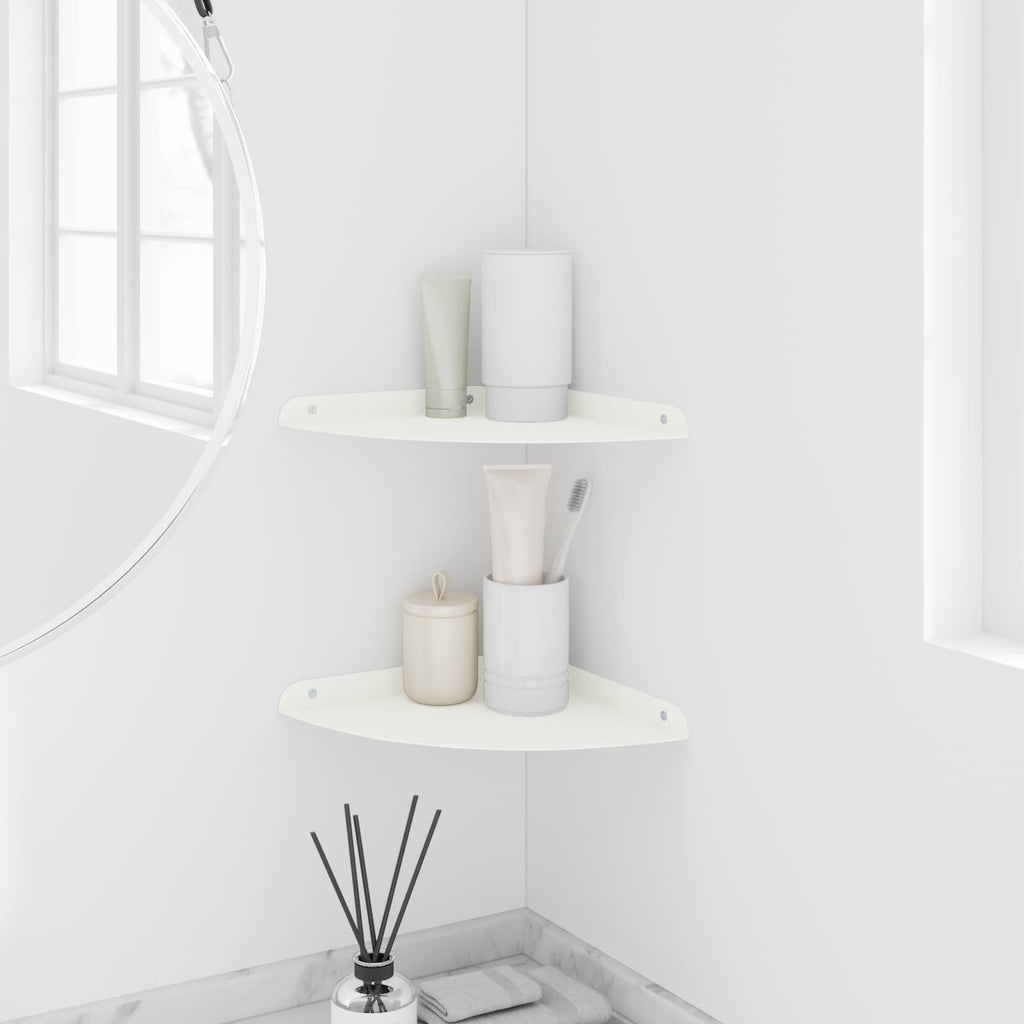 vidaXL Półka wisząca z półką 2 pcs Biały 24 x 24 x 2 cm