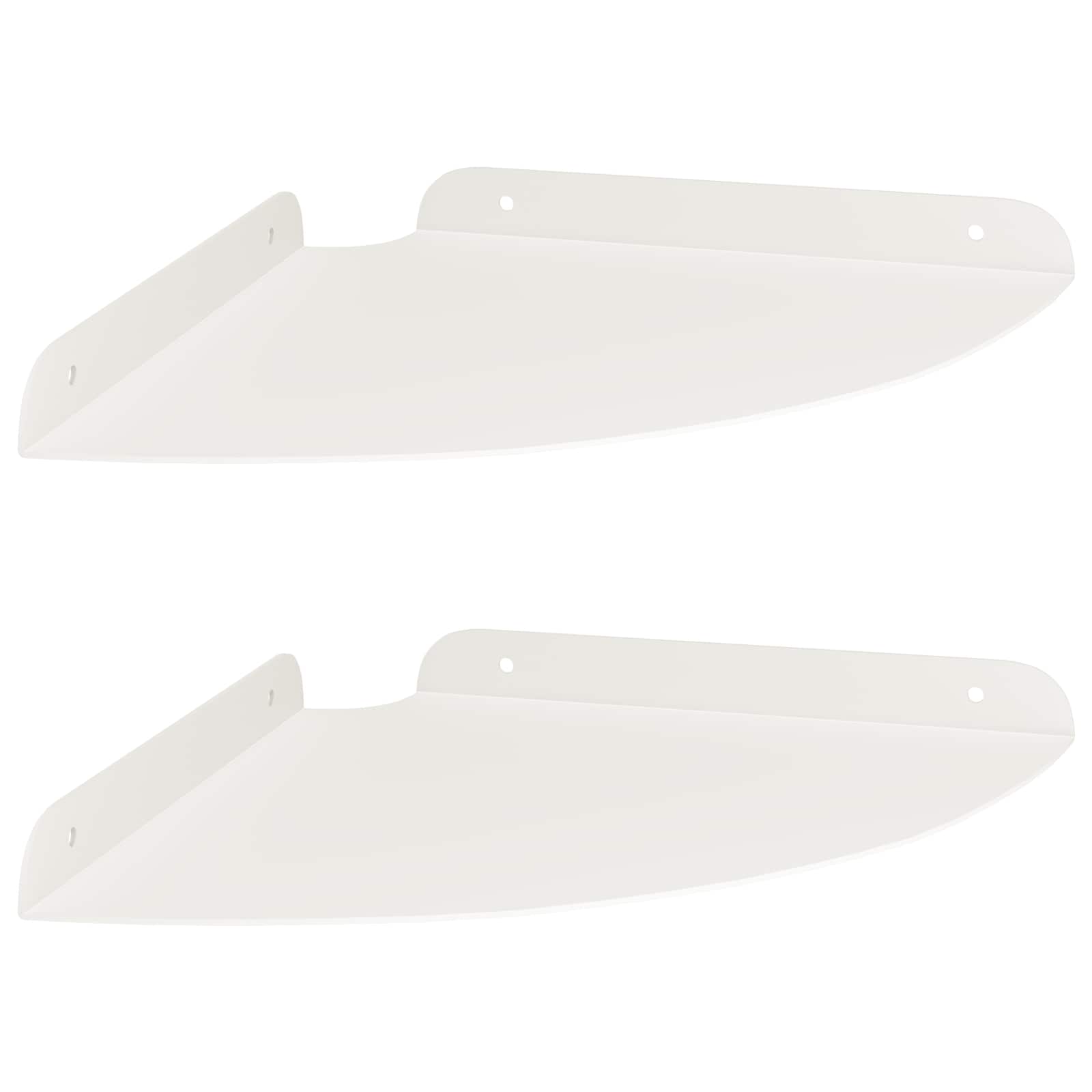 vidaXL Półka wisząca z półką 2 pcs Biały 24 x 24 x 2 cm