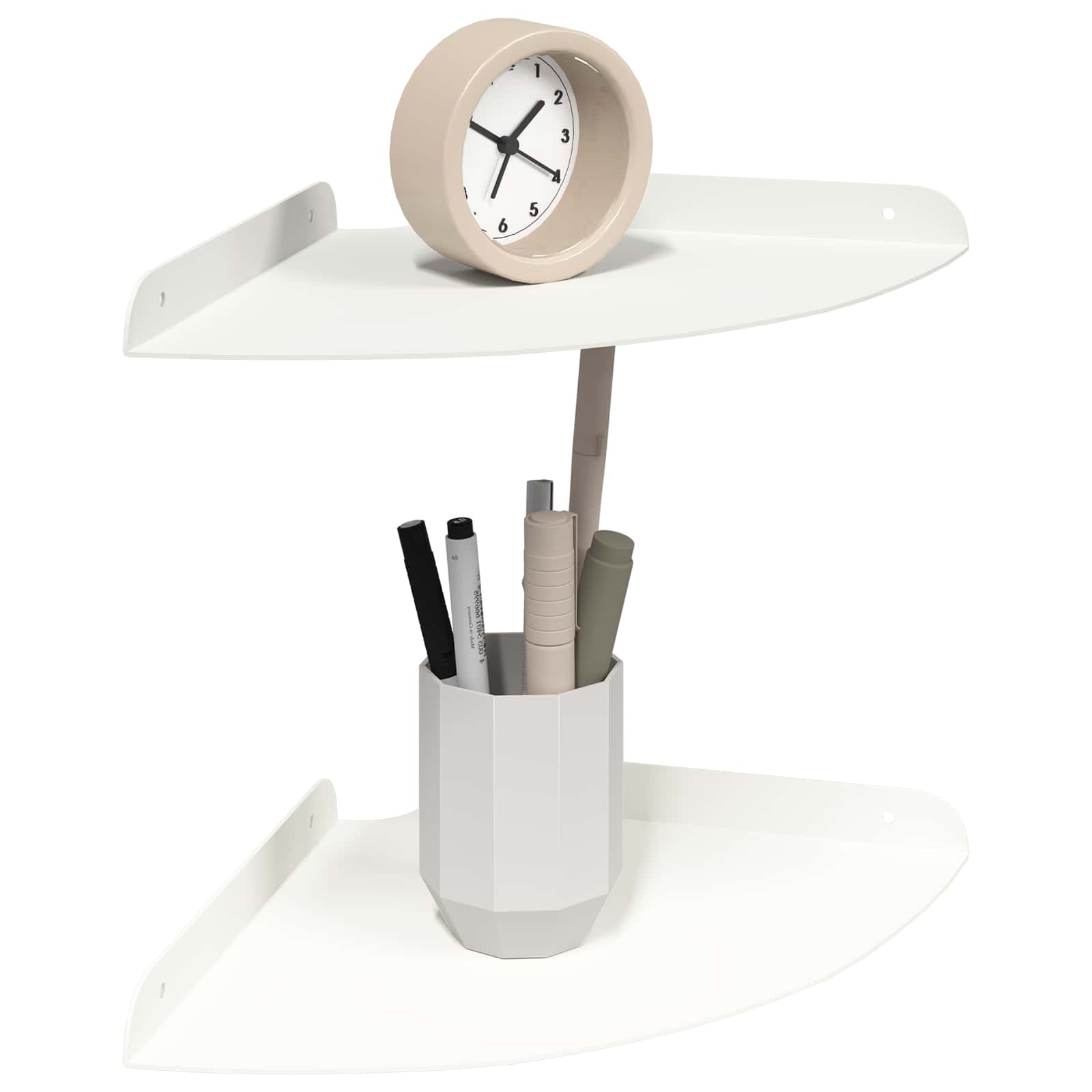 vidaXL Półka wisząca z półką 2 pcs Biały 24 x 24 x 2 cm