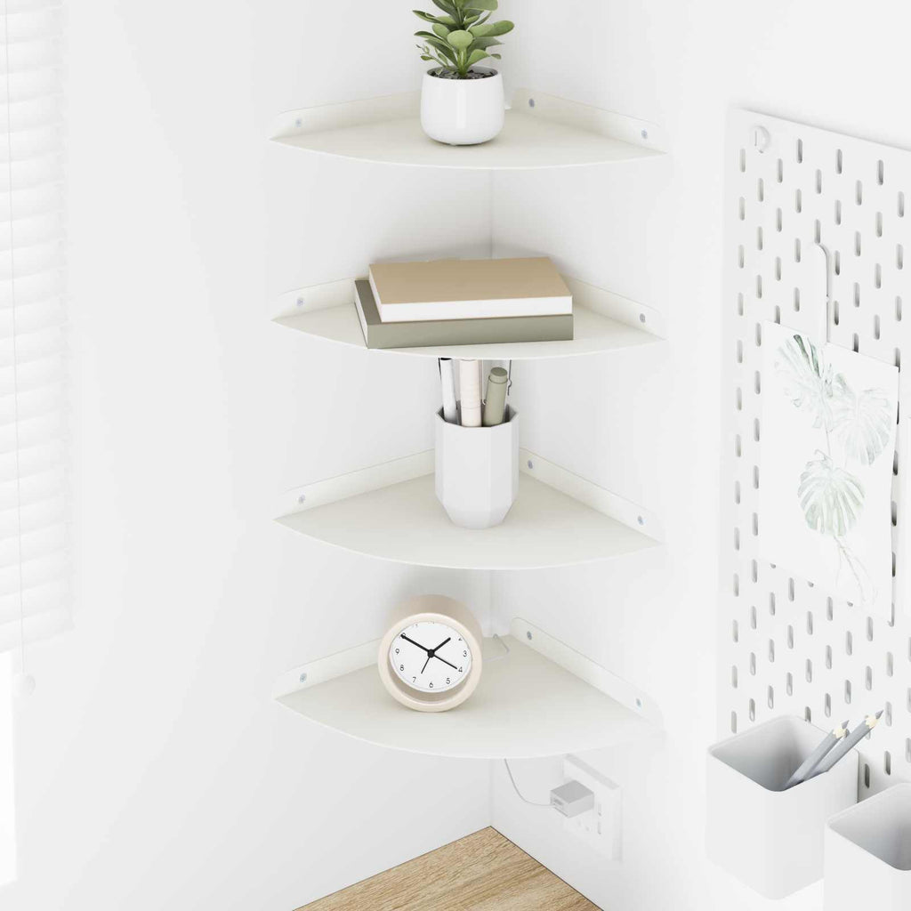 vidaXL Półka wisząca z półką 4 pcs Biały 24 x 24 x 2 cm