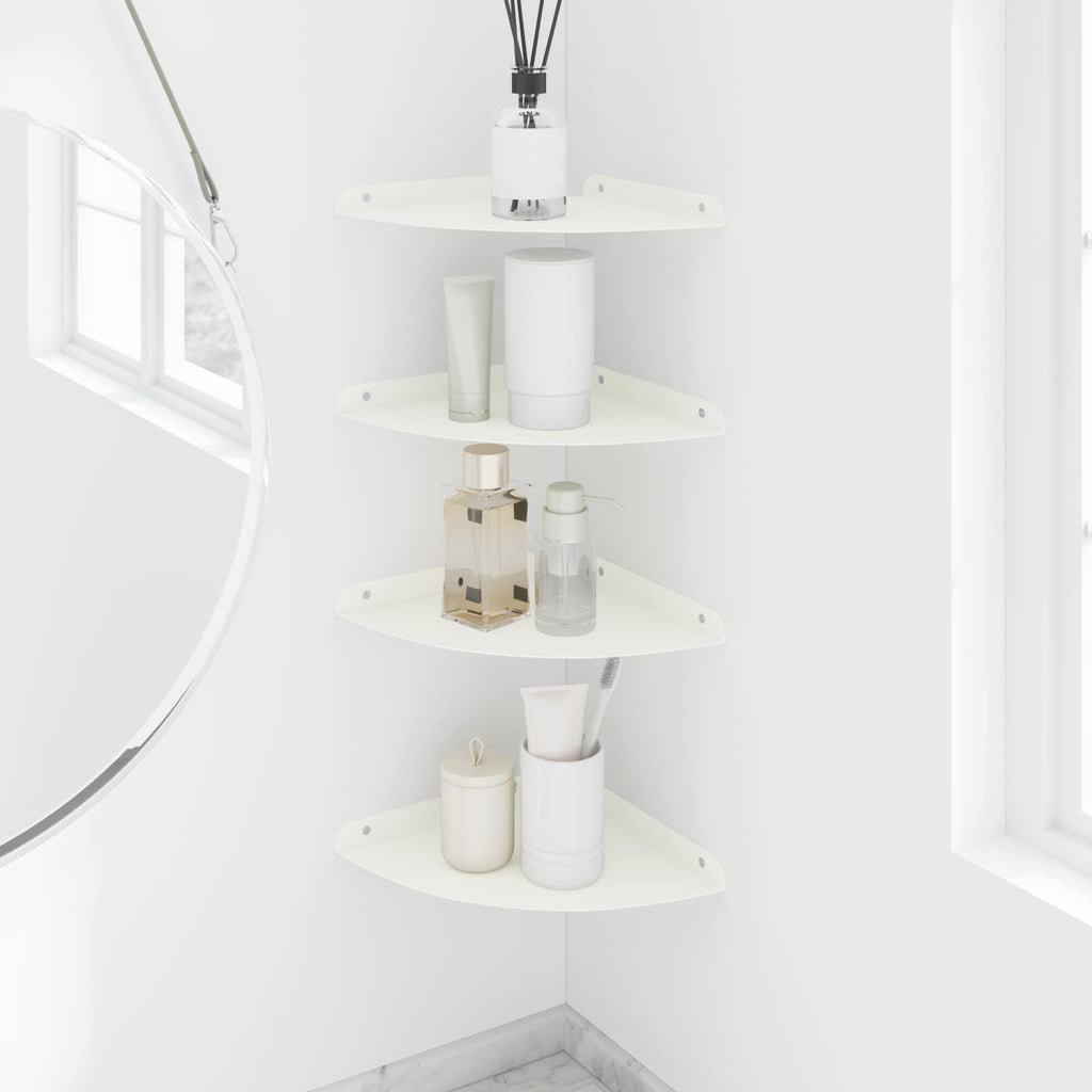 vidaXL Półka wisząca z półką 4 pcs Biały 24 x 24 x 2 cm