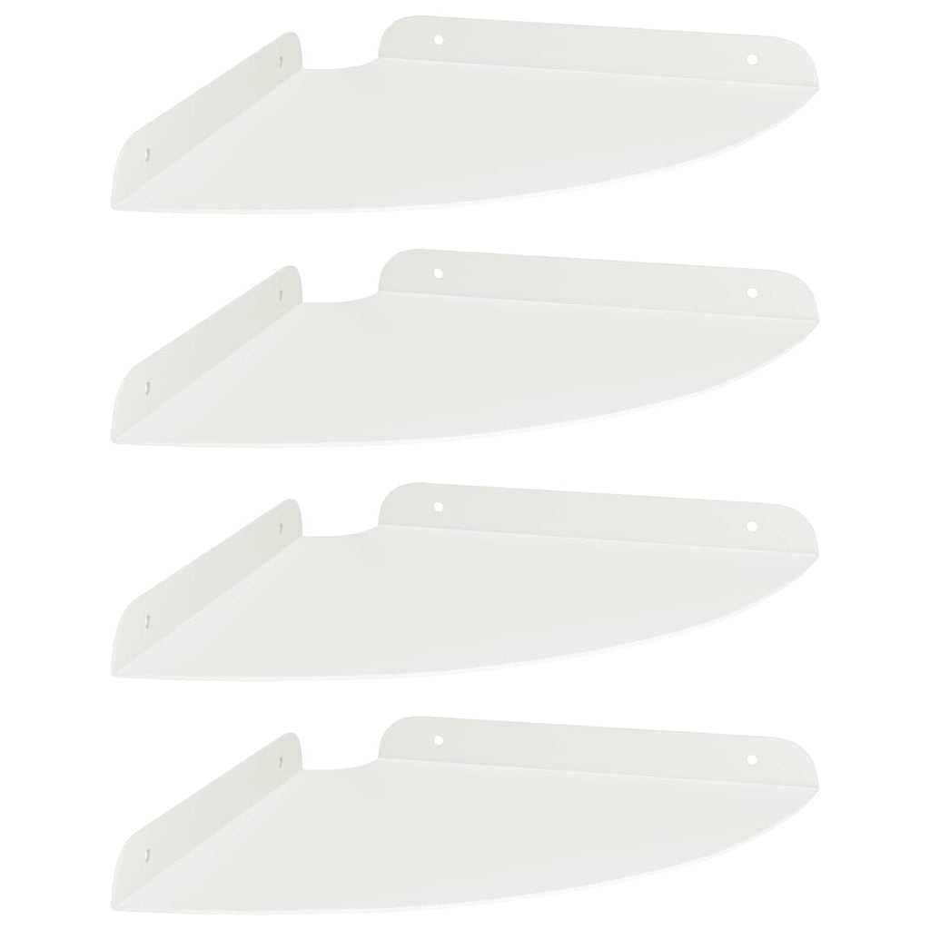 vidaXL Półka wisząca z półką 4 pcs Biały 24 x 24 x 2 cm