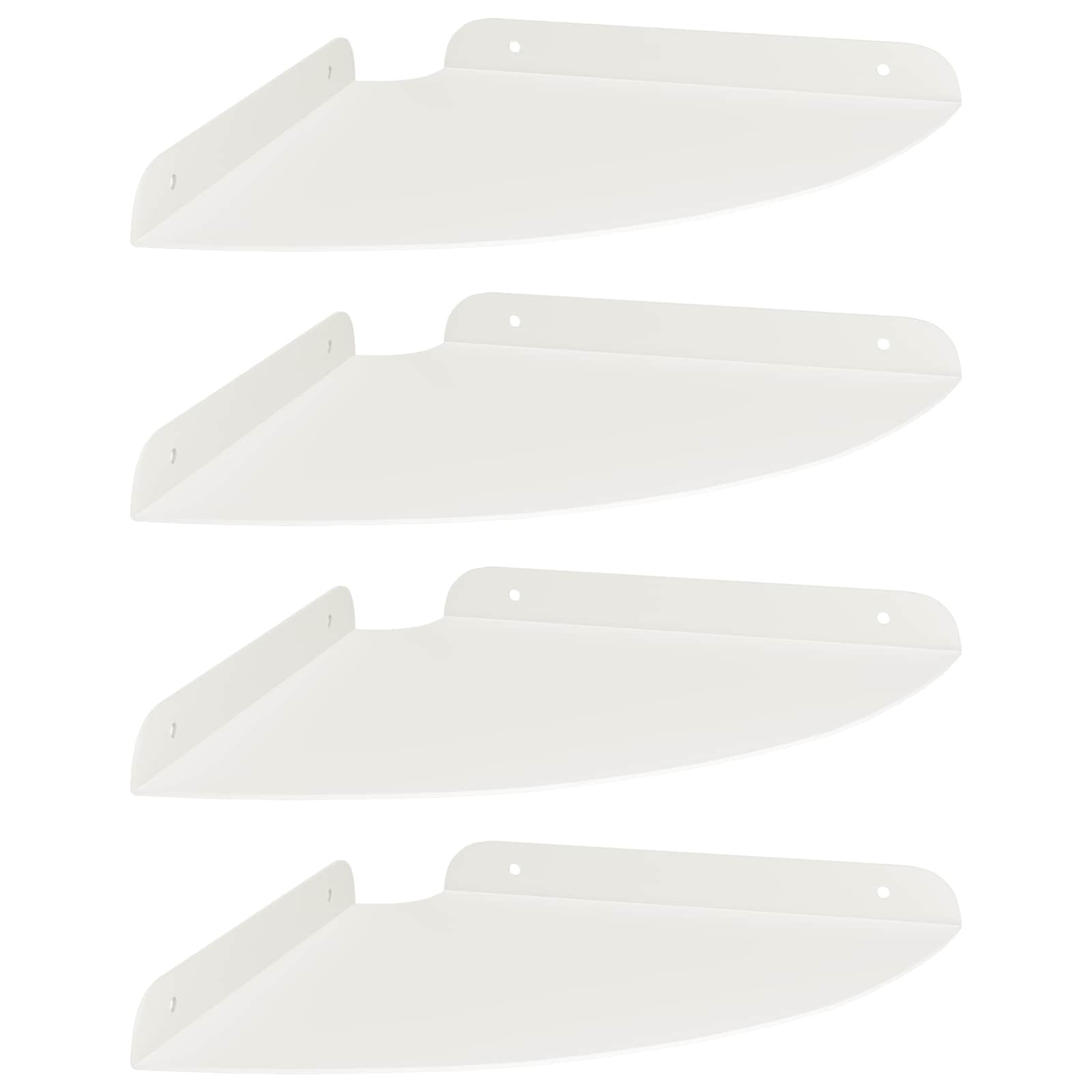 vidaXL Półka wisząca z półką 4 pcs Biały 24 x 24 x 2 cm