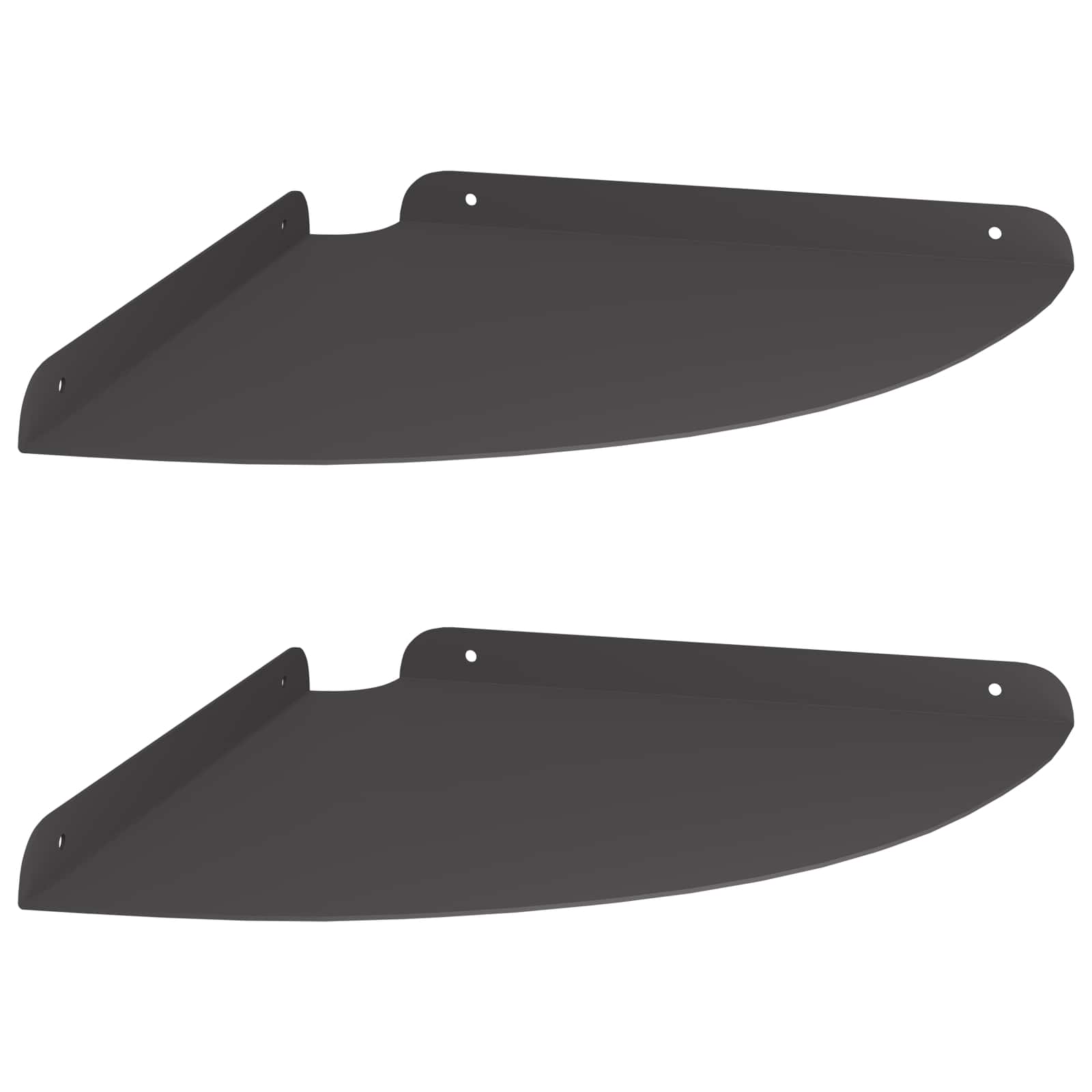 vidaXL Pływająca Półka w Rogu z półką 2 pcs Czarny 30 x 30 x 2 cm