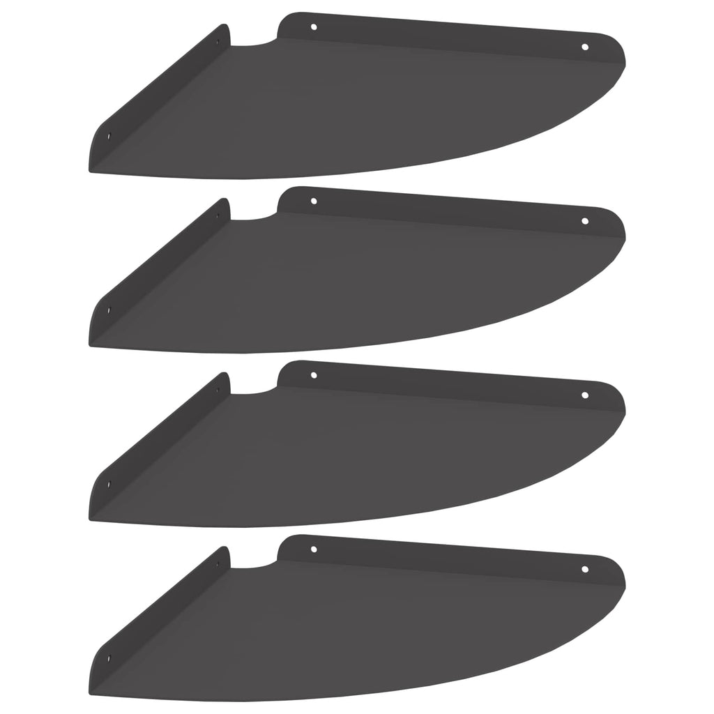 vidaXL Półka wisząca z półką 4 pcs Czarny 30 x 30 x 2 cm