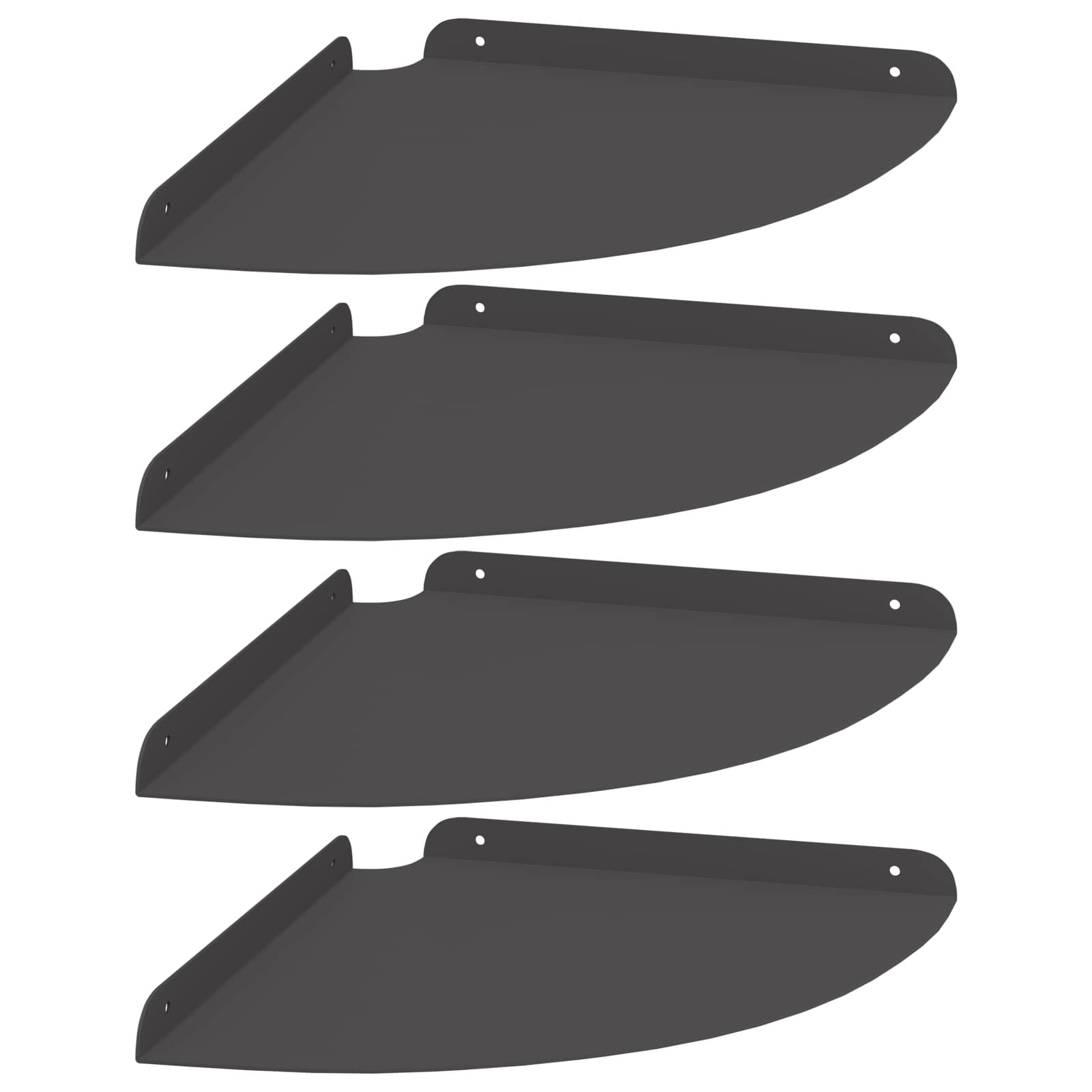 vidaXL Półka wisząca z półką 4 pcs Czarny 30 x 30 x 2 cm