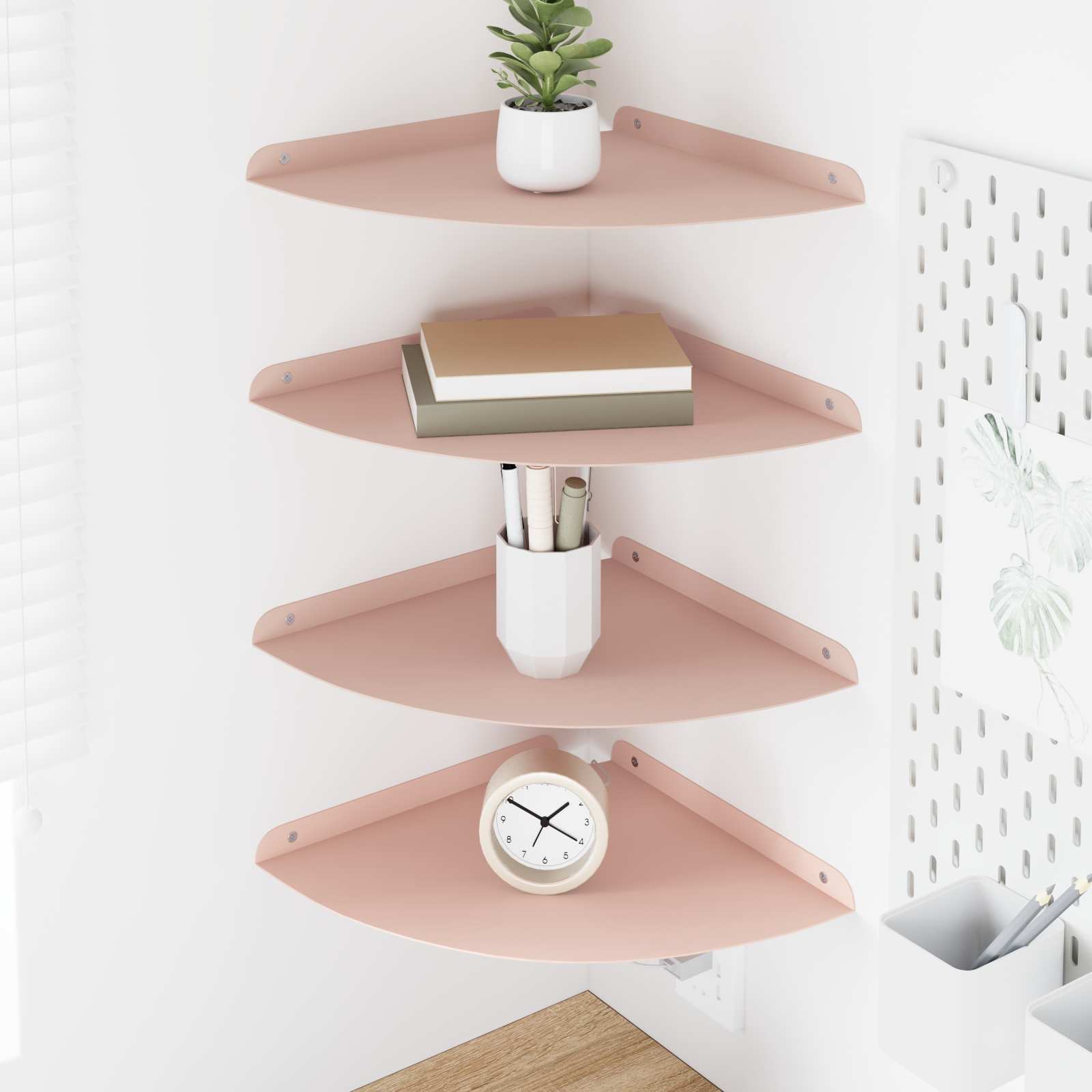 vidaXL Półka wisząca z półką 4 pcs Różowy 30 x 30 x 2 cm