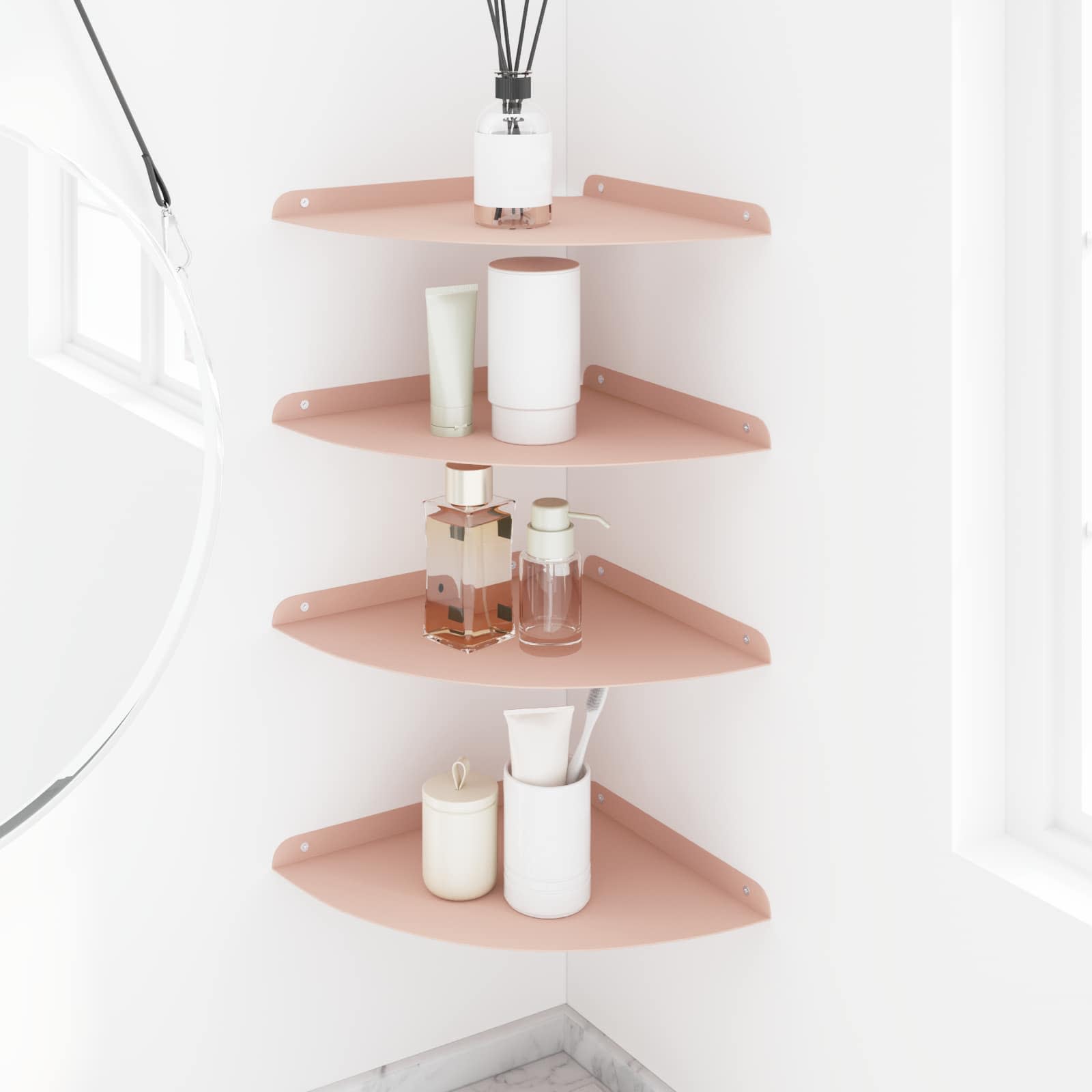 vidaXL Półka wisząca z półką 4 pcs Różowy 30 x 30 x 2 cm