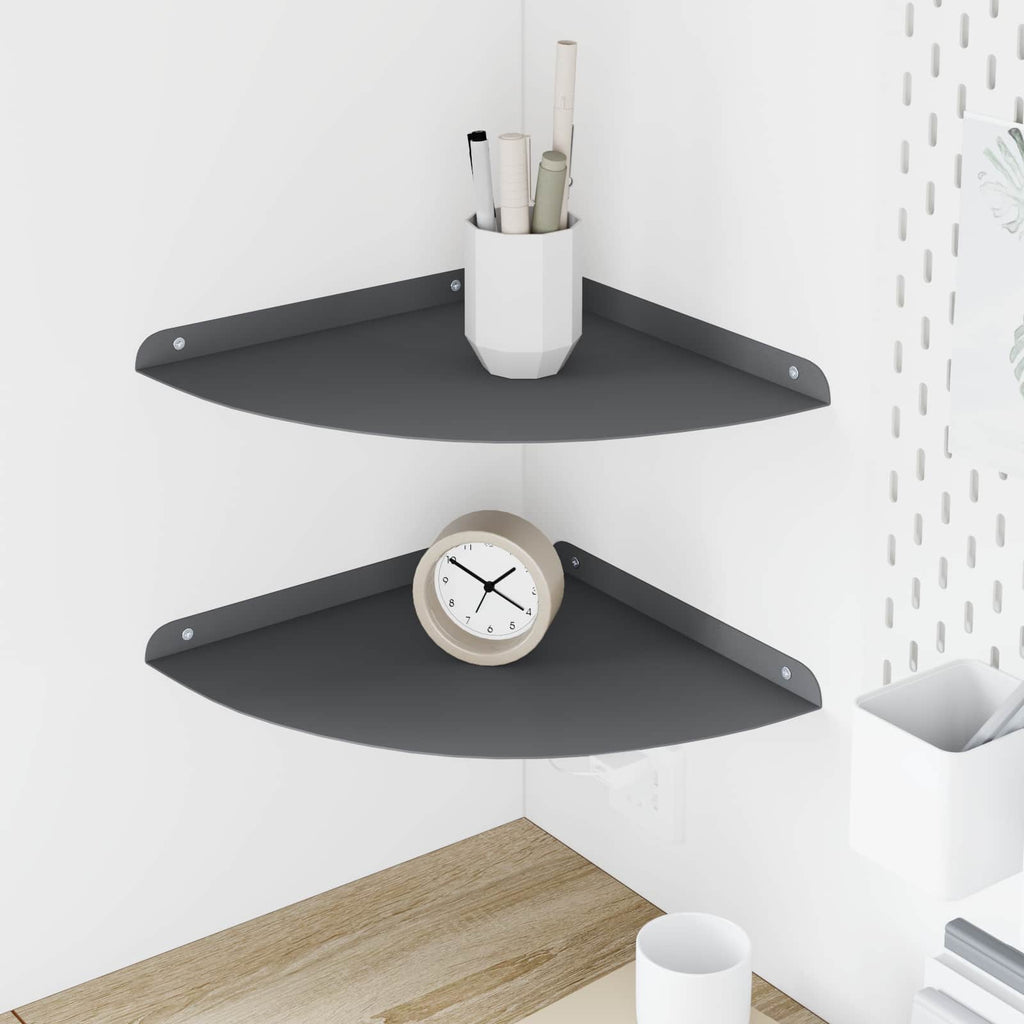 vidaXL Półka wisząca z półką 2 pcs Antracyt 30 x 30 x 2 cm