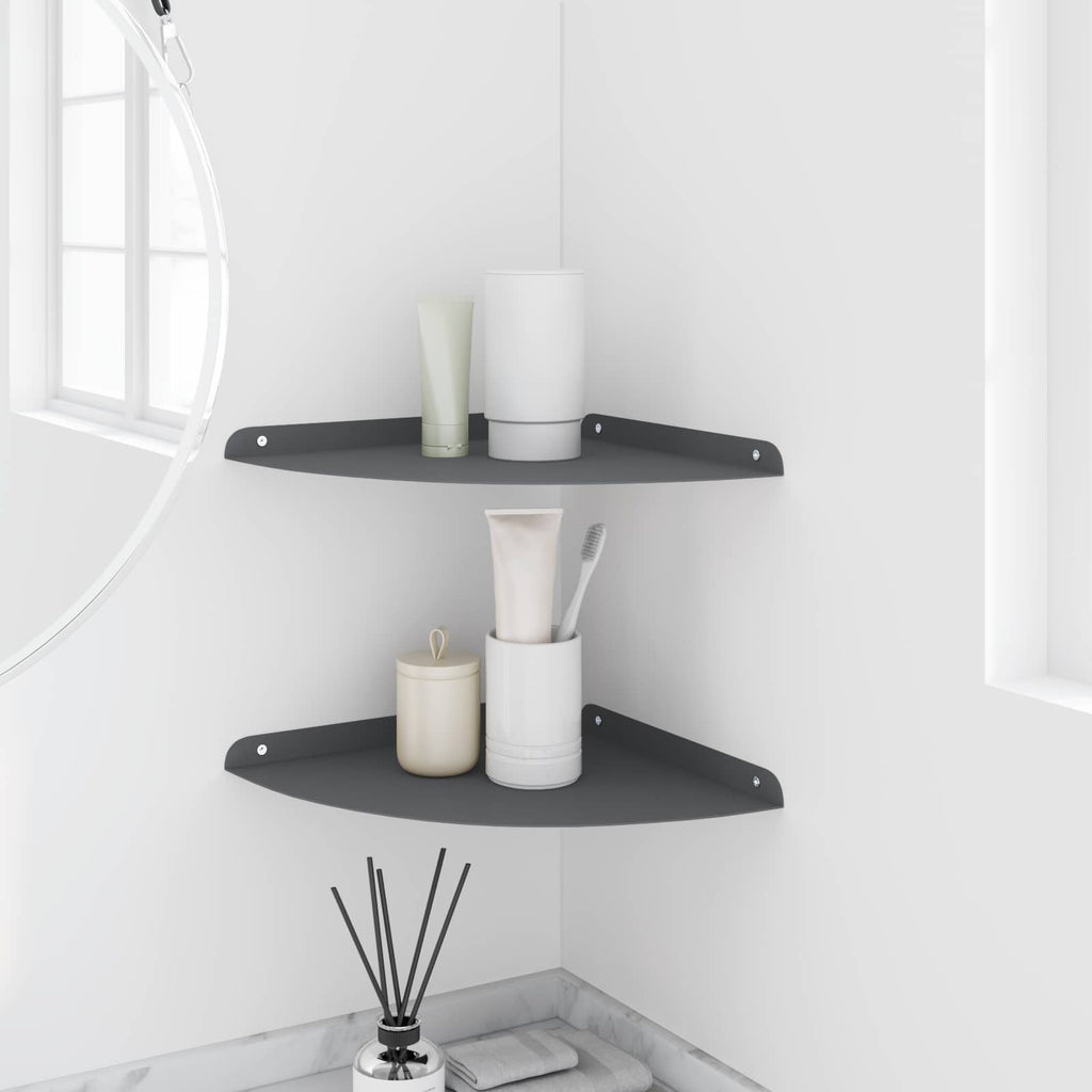vidaXL Półka wisząca z półką 2 pcs Antracyt 30 x 30 x 2 cm