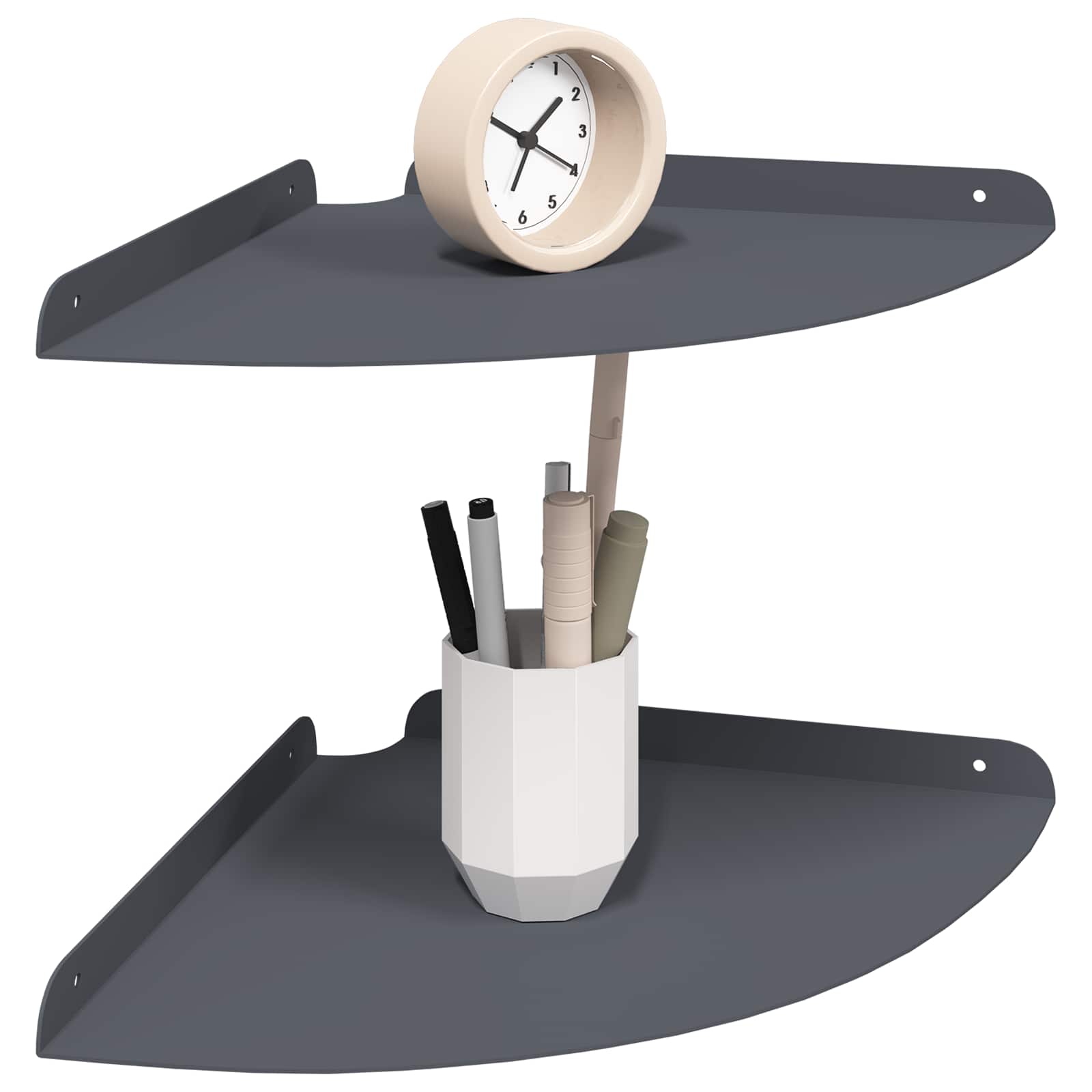 vidaXL Półka wisząca z półką 2 pcs Antracyt 30 x 30 x 2 cm