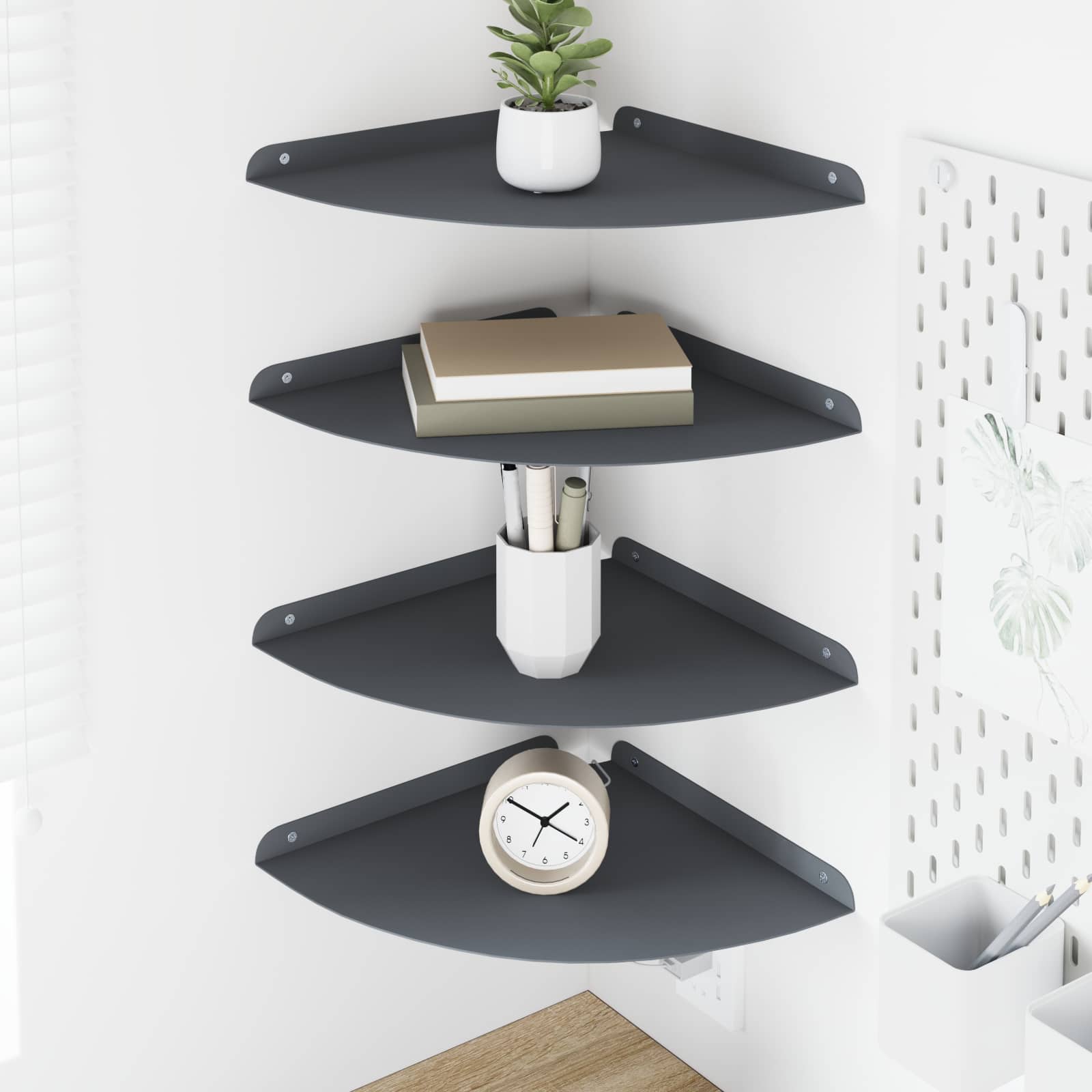 vidaXL Półka wisząca z półką 4 pcs Antracyt 30 x 30 x 2 cm