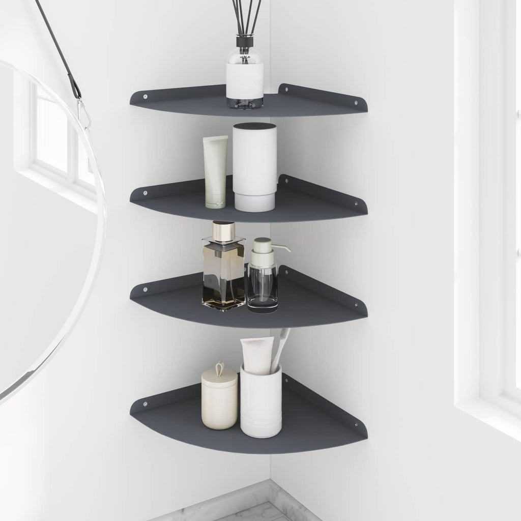 vidaXL Półka wisząca z półką 4 pcs Antracyt 30 x 30 x 2 cm