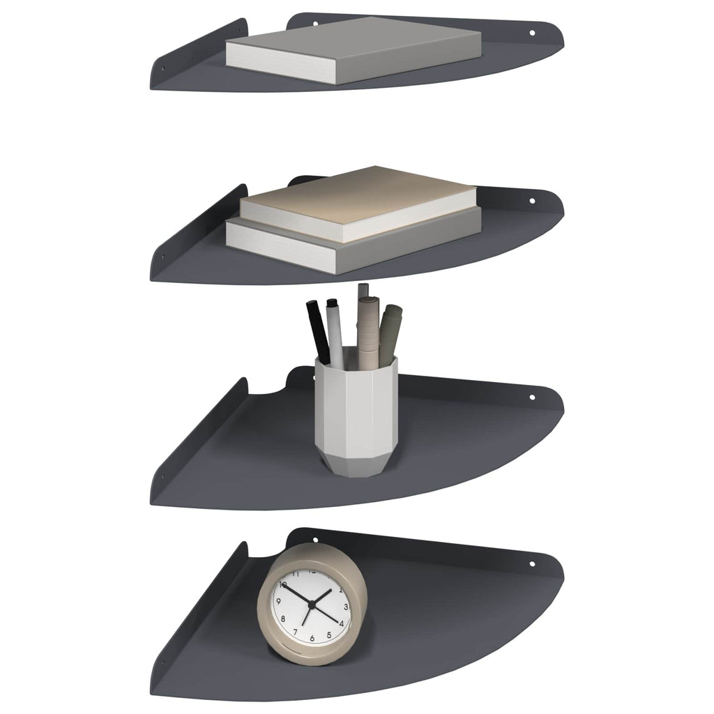 vidaXL Półka wisząca z półką 4 pcs Antracyt 30 x 30 x 2 cm