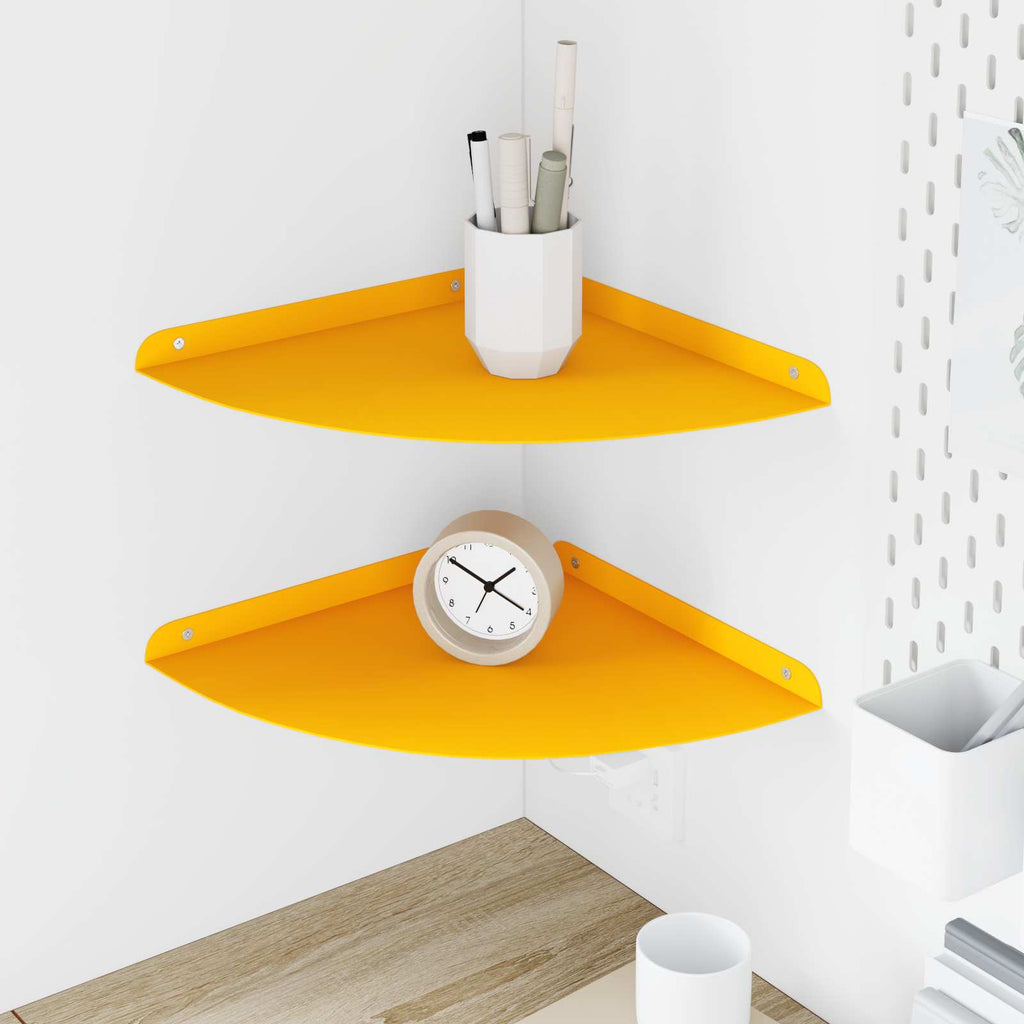vidaXL Półka wisząca z półką 2 pcs Musztardowy Żółty 30 x 30 x 2 cm