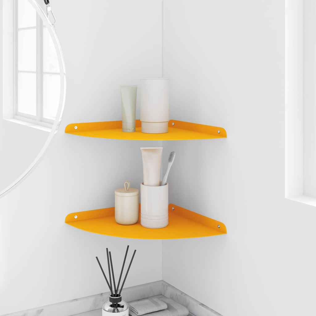 vidaXL Półka wisząca z półką 2 pcs Musztardowy Żółty 30 x 30 x 2 cm