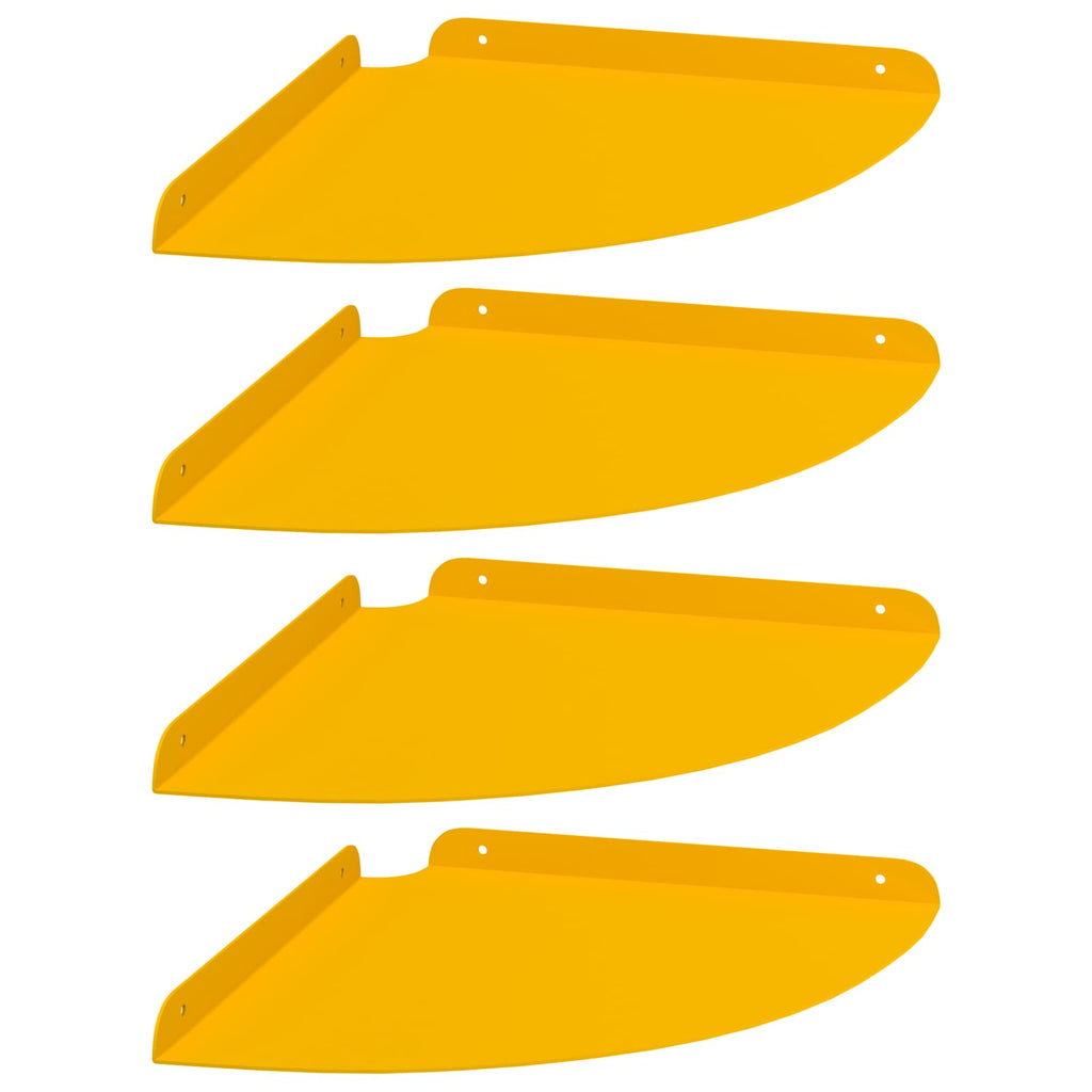 vidaXL Półka wisząca z półką 4 pcs Musztardowy Żółty 30 x 30 x 2 cm