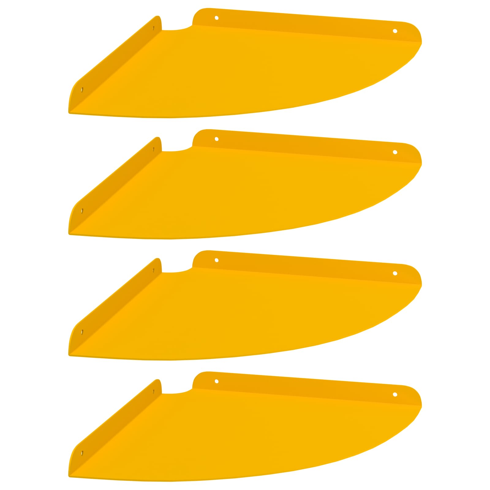 vidaXL Półka wisząca z półką 4 pcs Musztardowy Żółty 30 x 30 x 2 cm