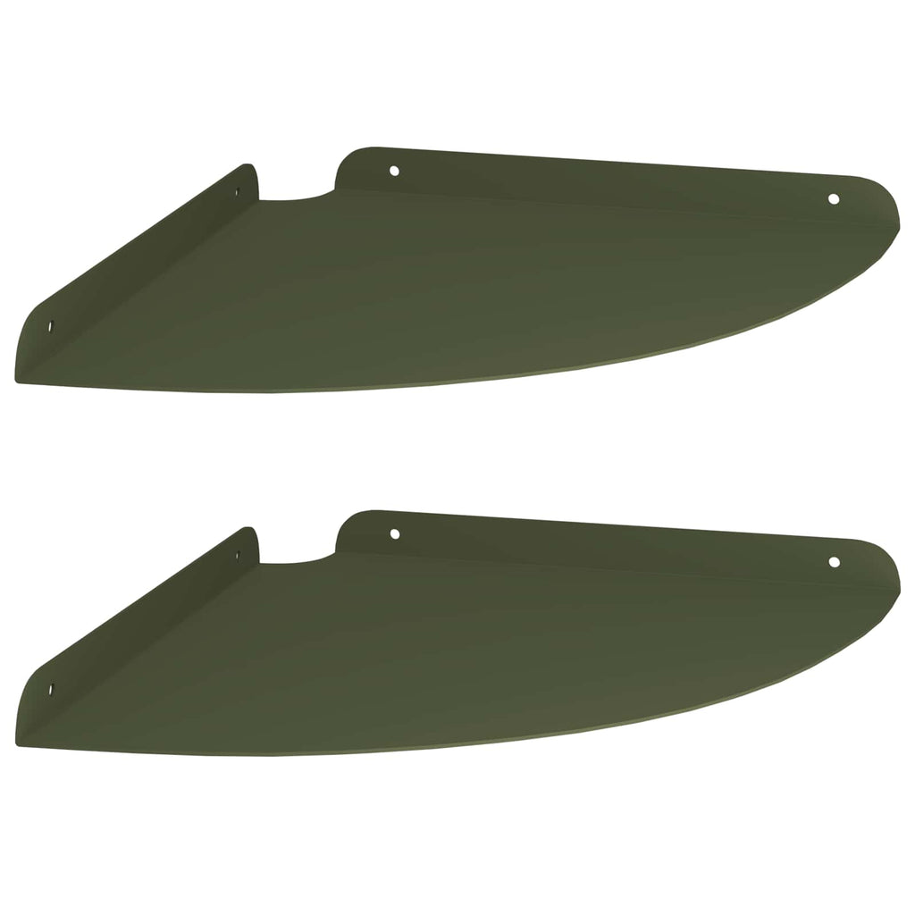vidaXL Półka wisząca z półką 2 pcs Zielony oliwkowy 30 x 30 x 2 cm