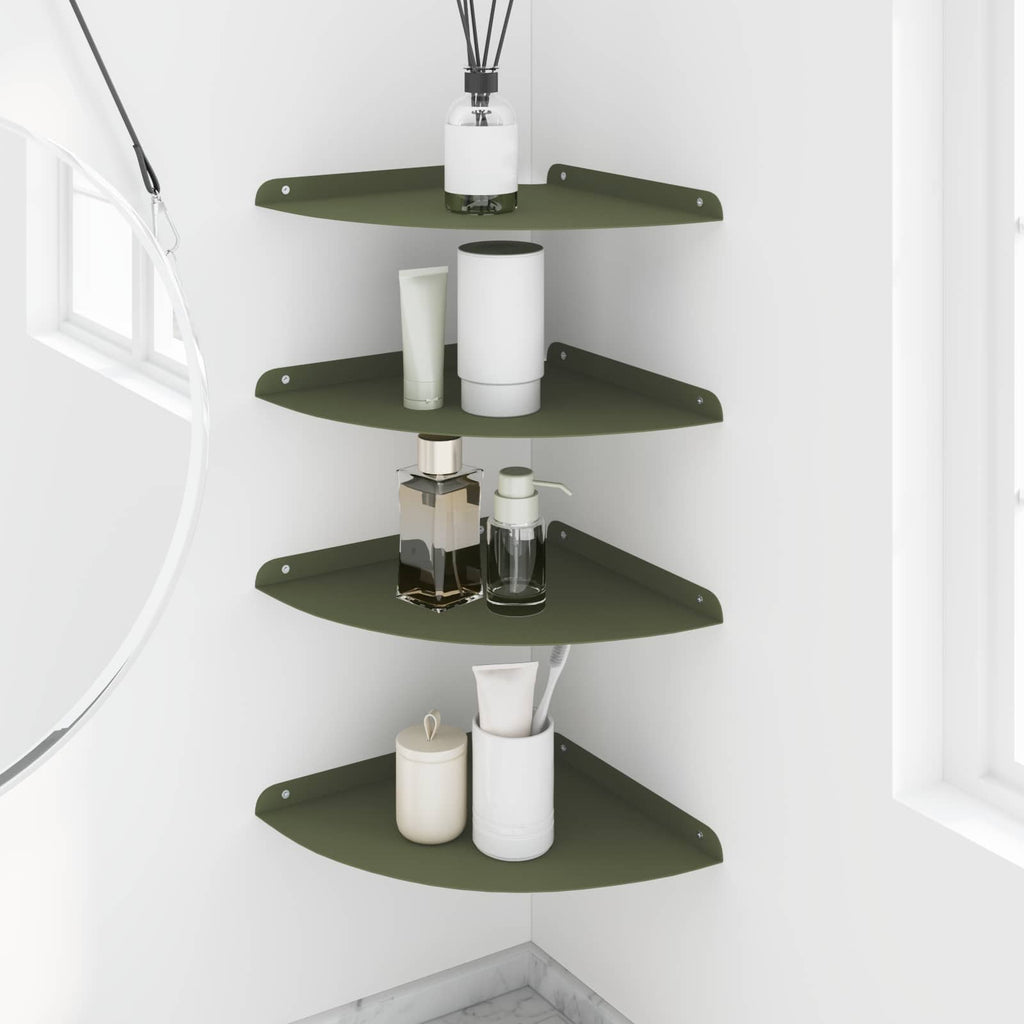 vidaXL Półka wisząca z półką 4 pcs oliwkowy 30 x 30 x 2 cm