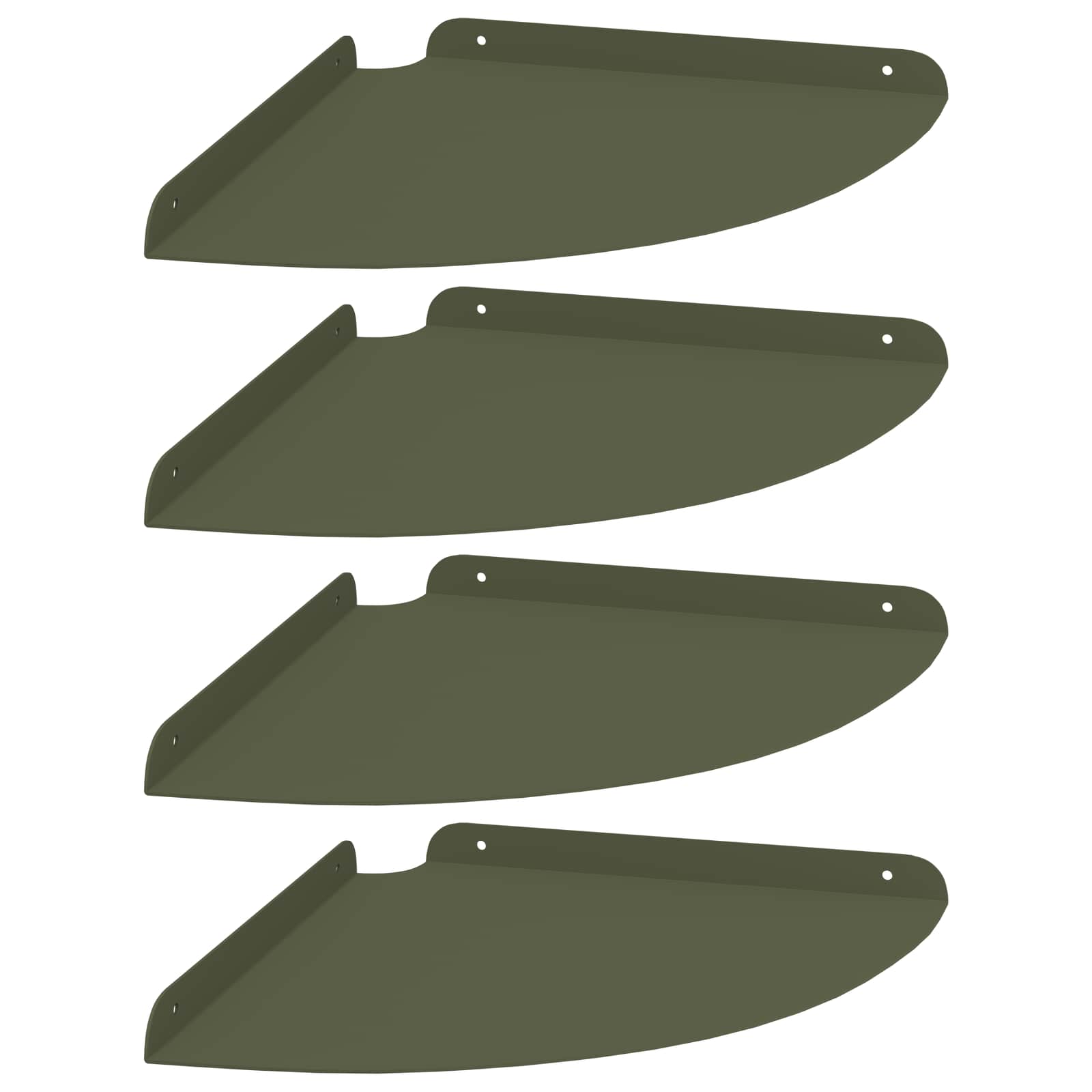 vidaXL Półka wisząca z półką 4 pcs oliwkowy 30 x 30 x 2 cm